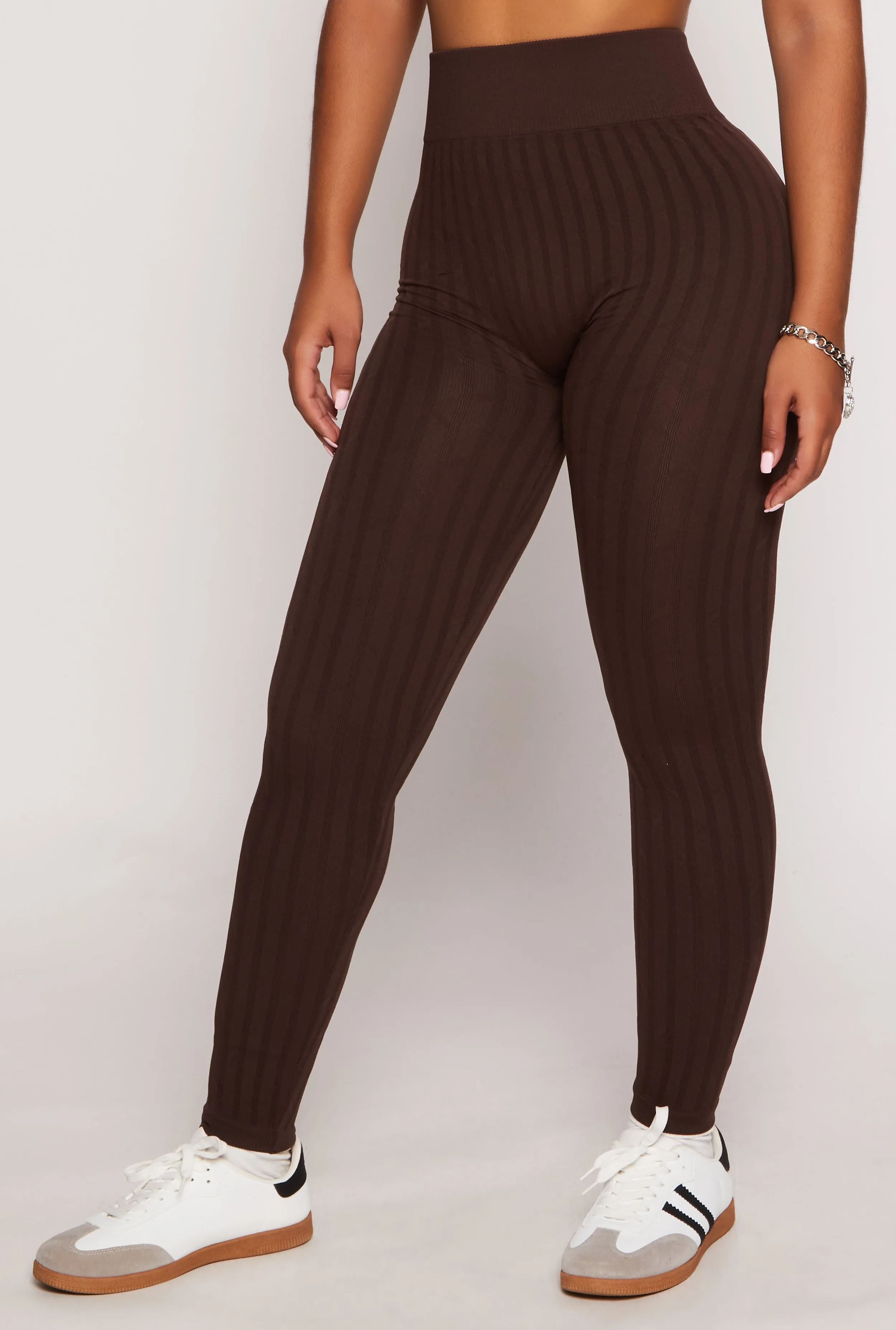 Seamless Textured Knit High Waisted Leggings sold by Rainbow product image thumbnail 2