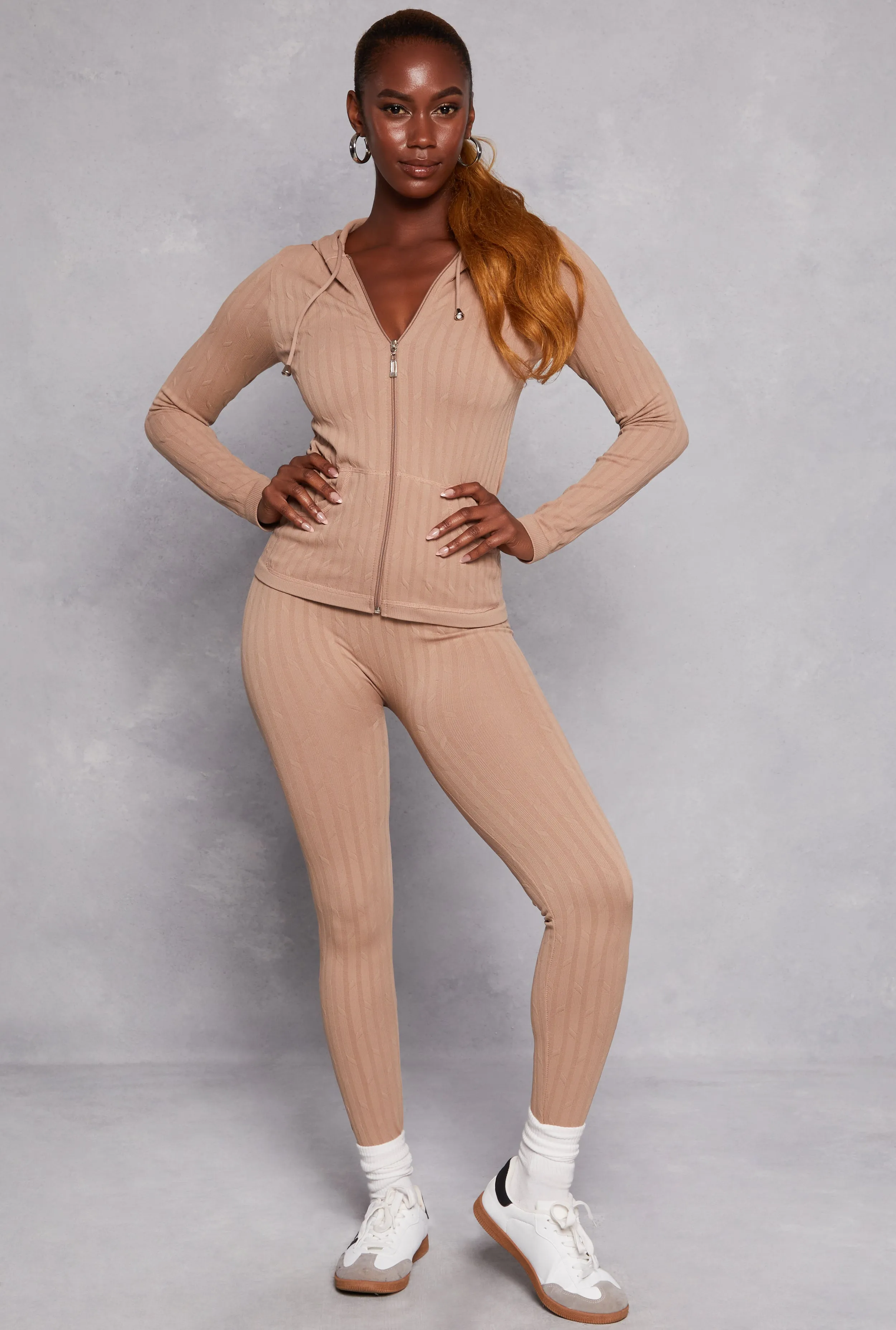 Seamless Textured Knit High Waisted Leggings sold by Rainbow