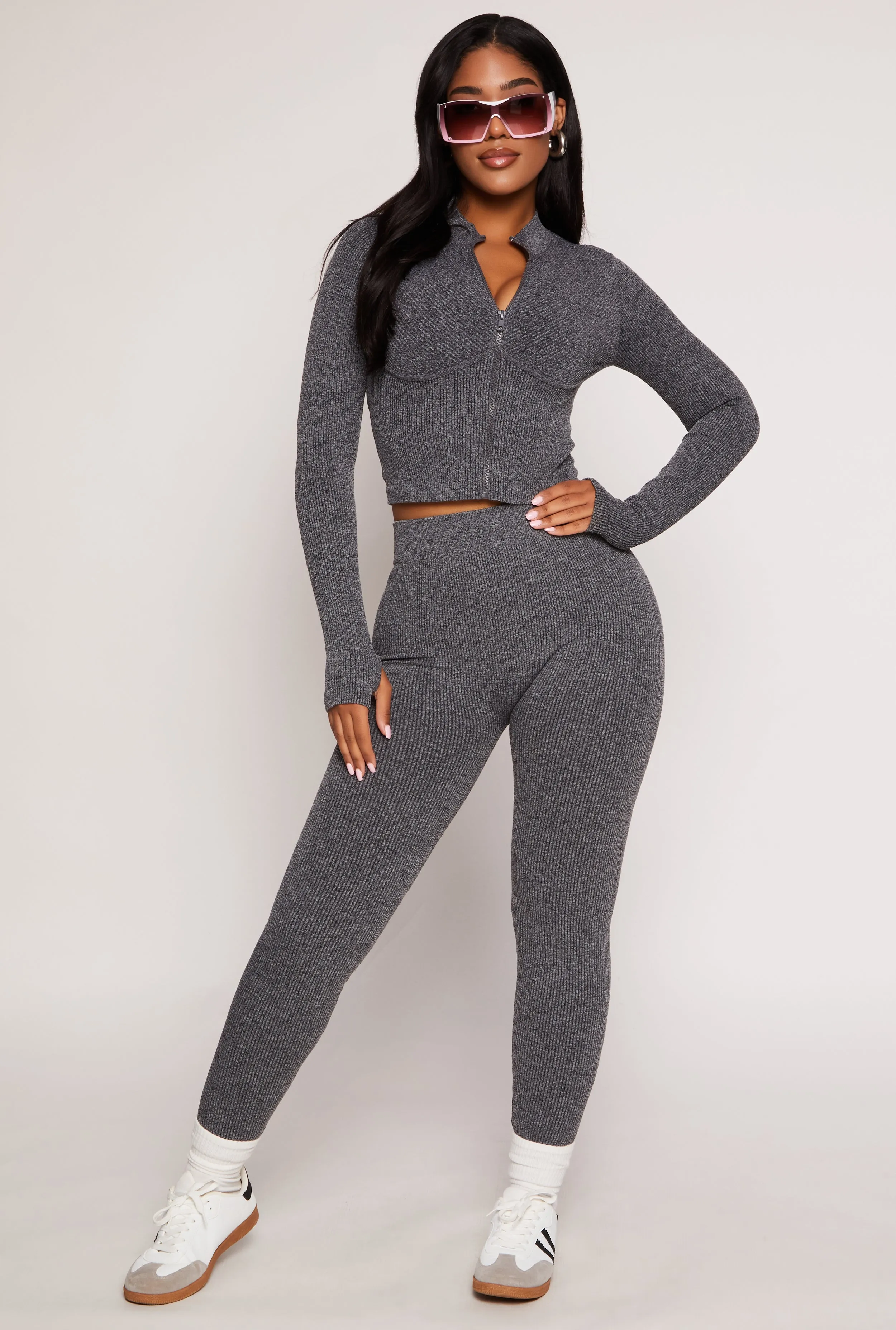 Seamless Ribbed High Waist Leggings sold by Rainbow