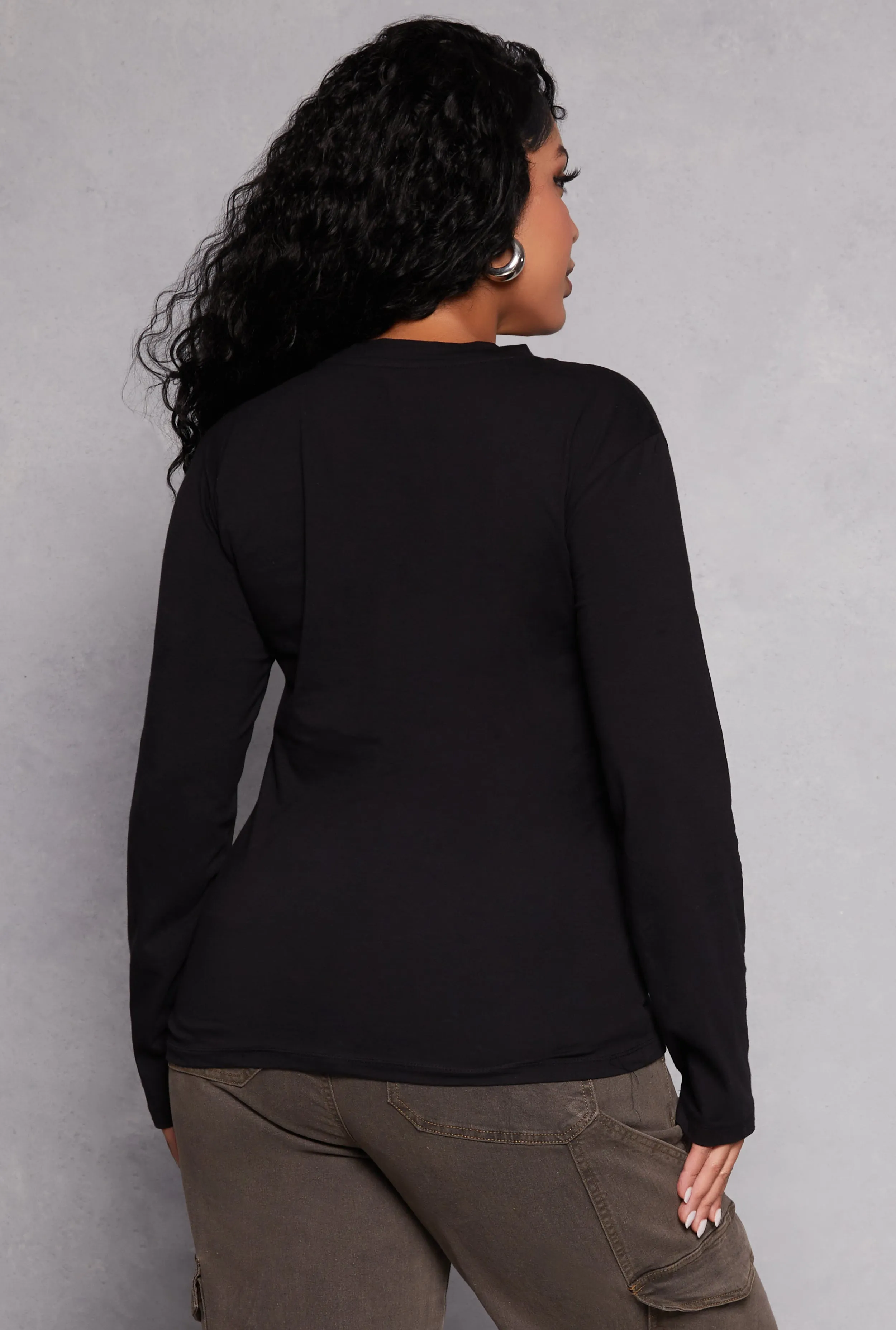 Plus Size Long Sleeve Crew Neck Tee sold by Rainbow product image thumbnail 3