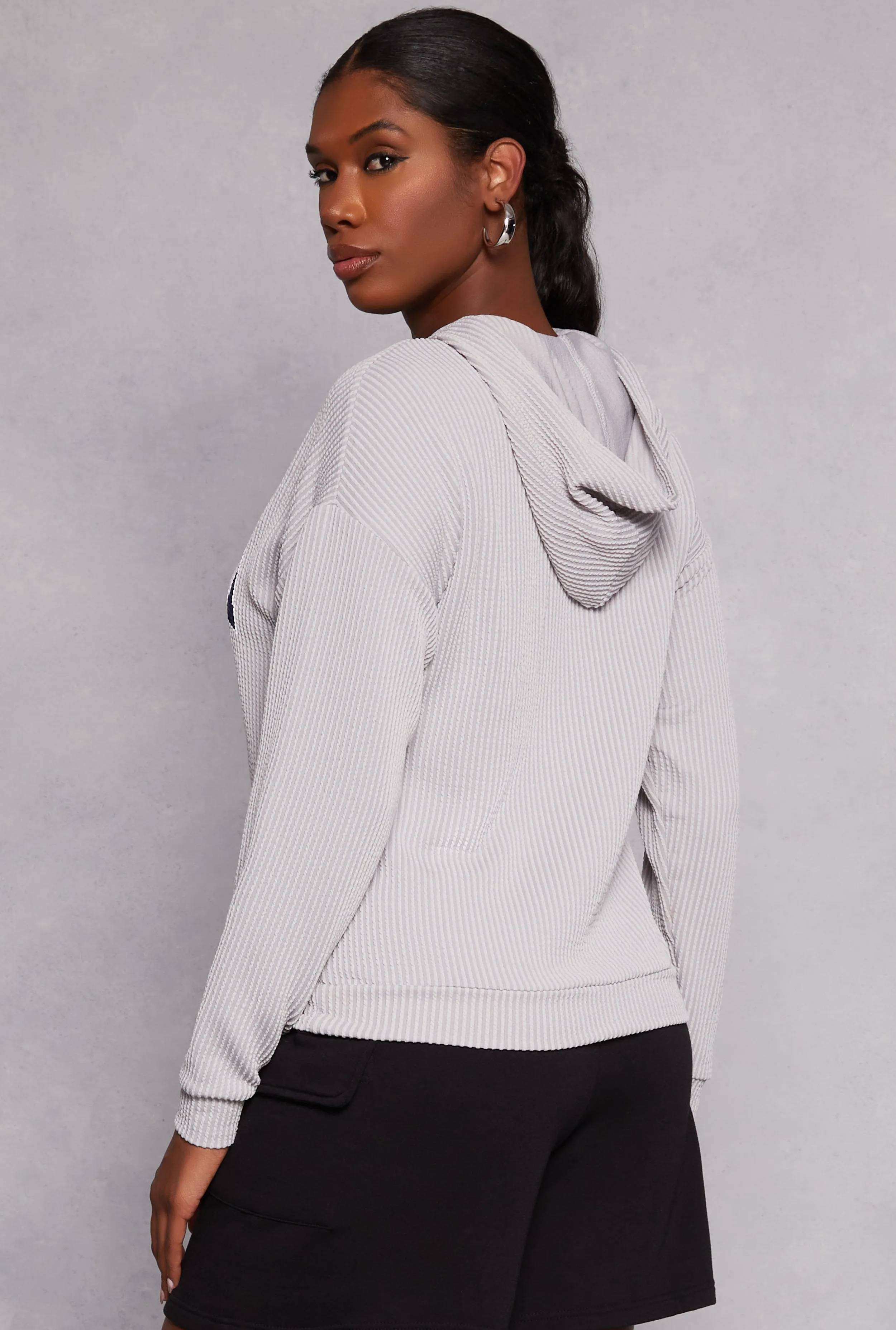 Ribbed Miami Graphic Pullover Hoodie sold by Rainbow product image thumbnail 3