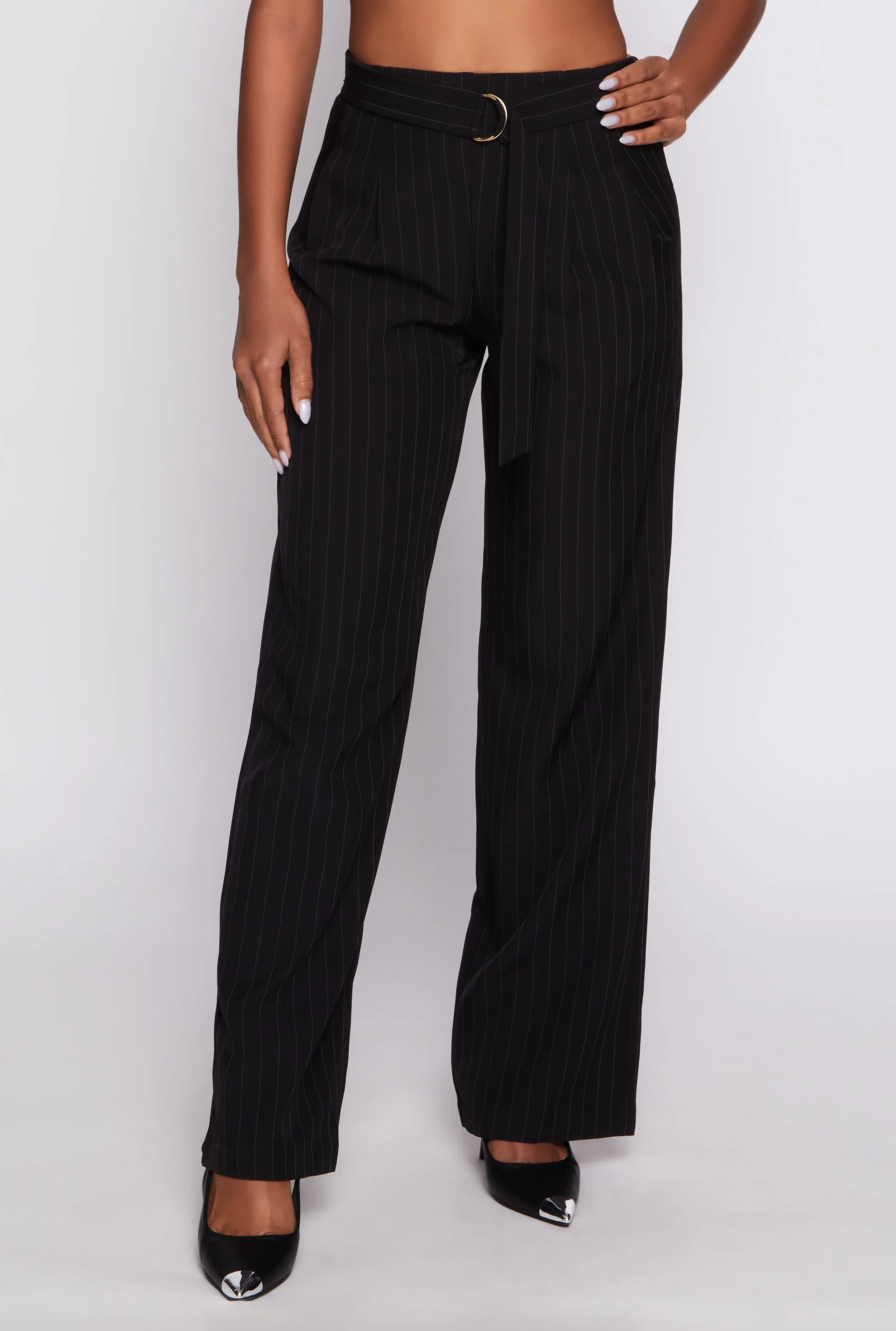 Striped Belted Front Dress Pants sold by Rainbow product image thumbnail 2