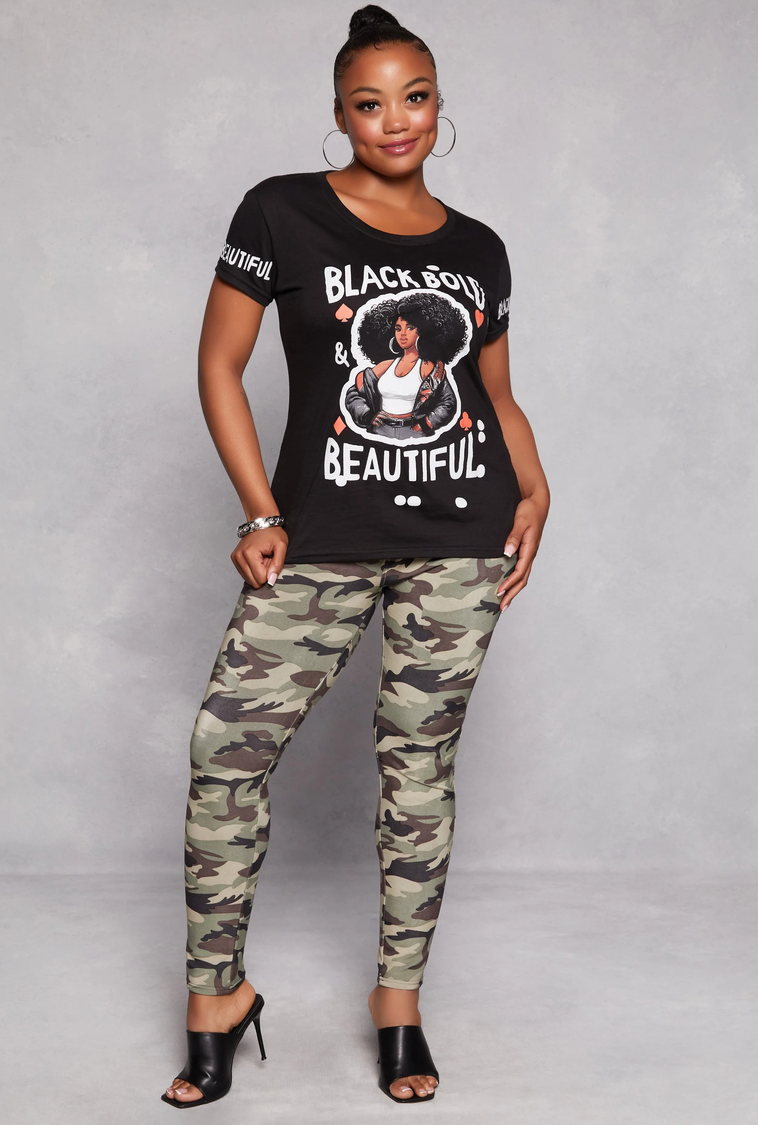 Plus Size Black Bold Beautiful Graphic Tee sold by Rainbow product image thumbnail 2