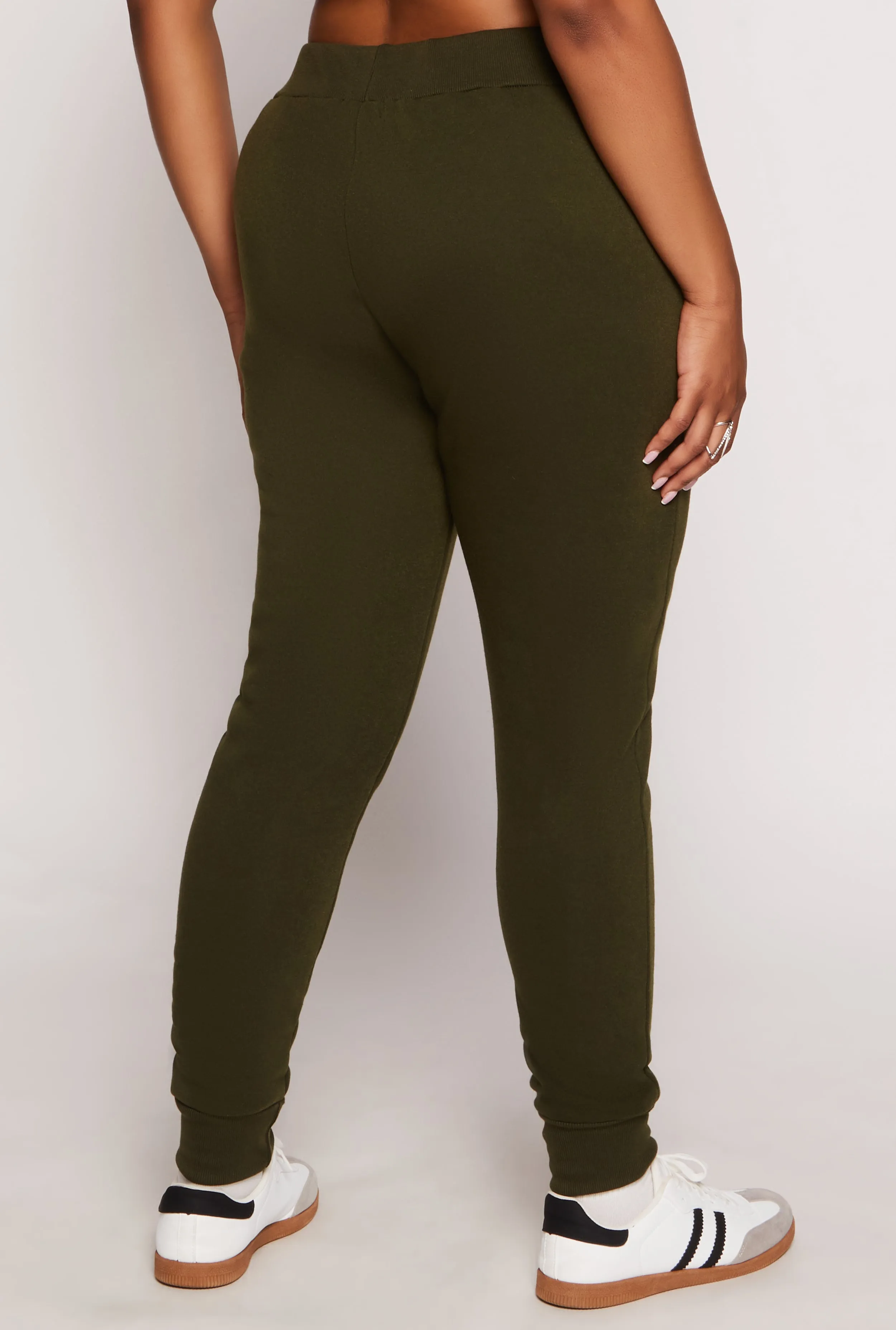 Plus Size Fleece High Waist Drawstring Joggers sold by Rainbow product image thumbnail 3