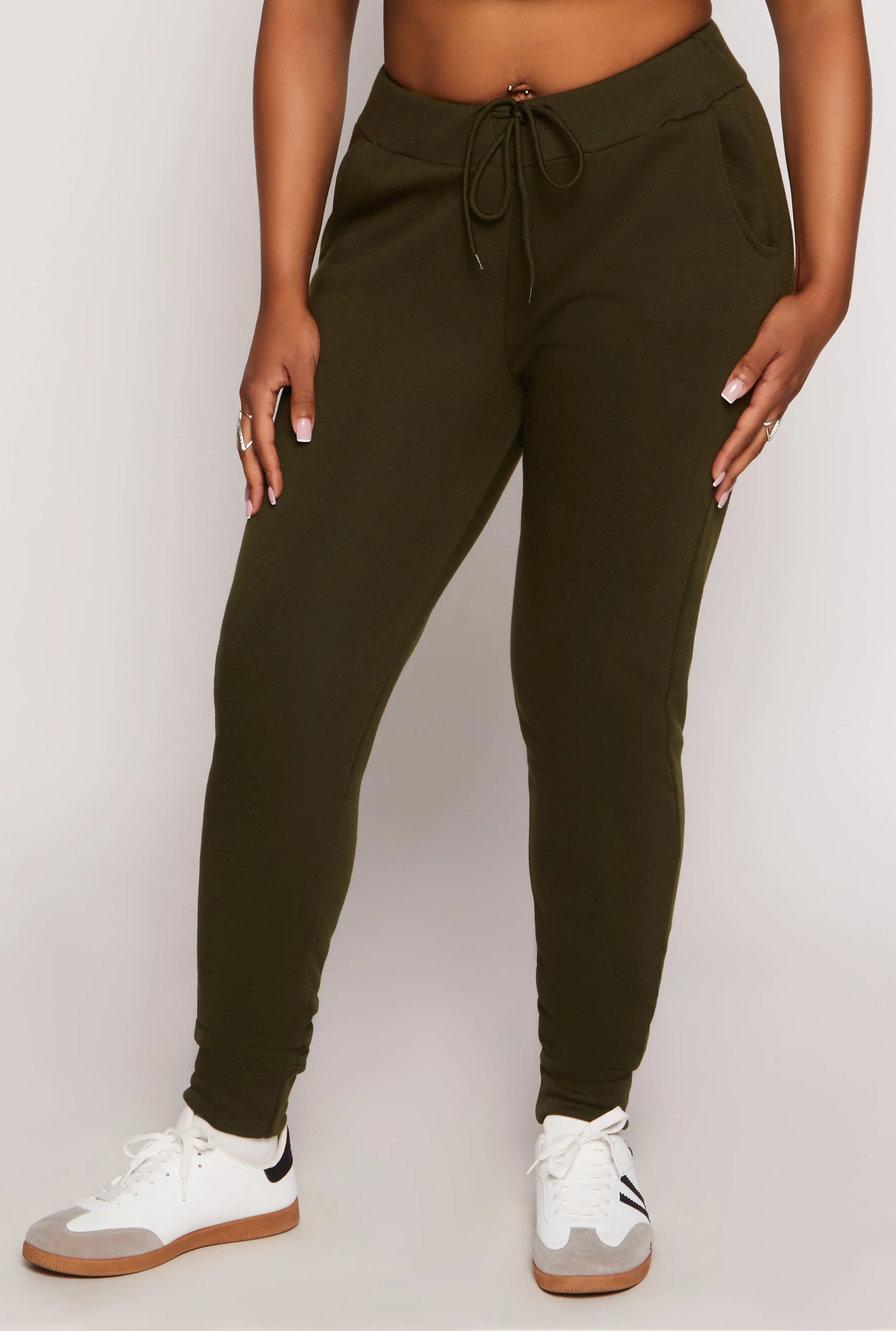 Plus Size Fleece High Waist Drawstring Joggers sold by Rainbow product image thumbnail 2