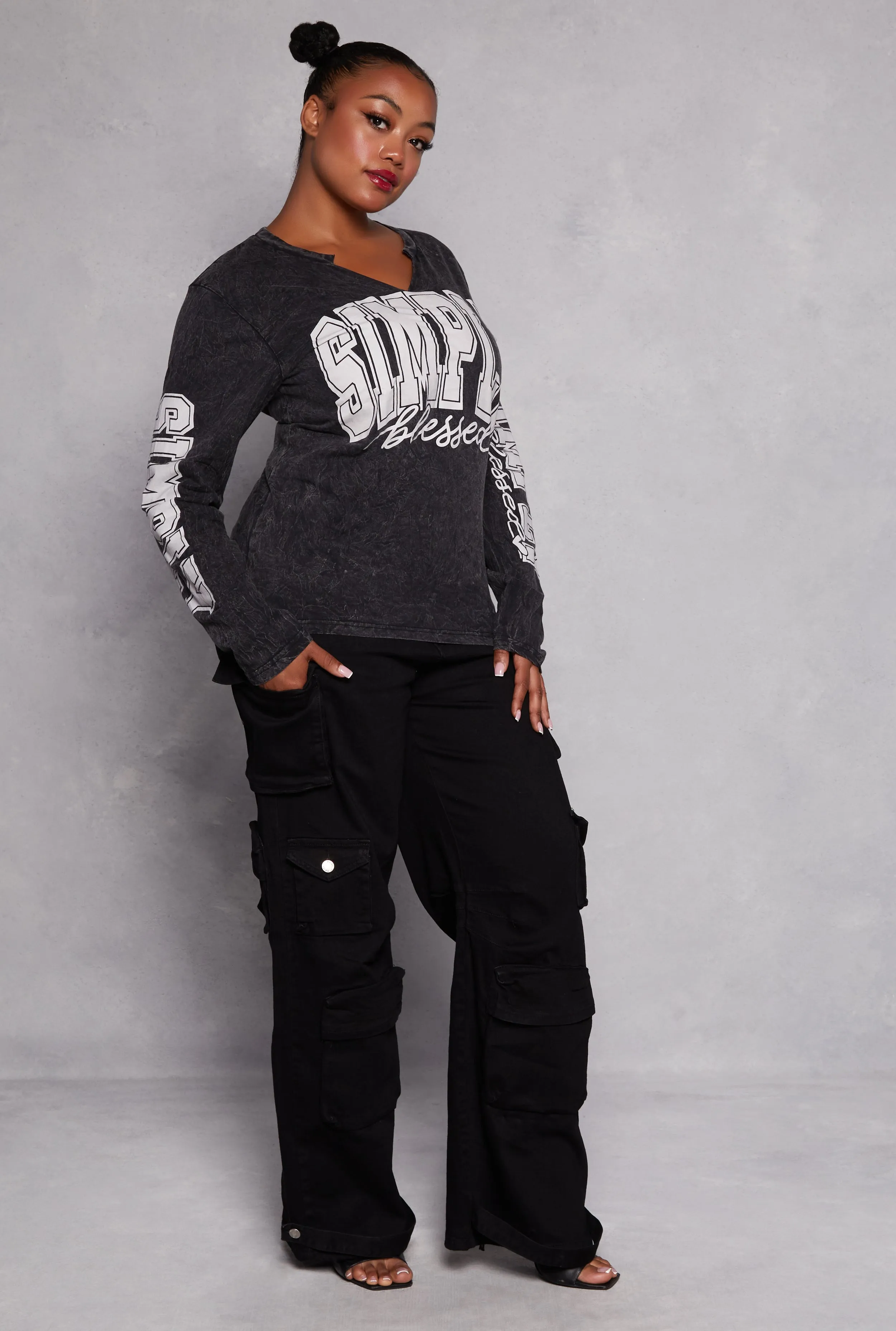 Plus Size Simply Blessed Graphic Tee sold by Rainbow product image thumbnail 2