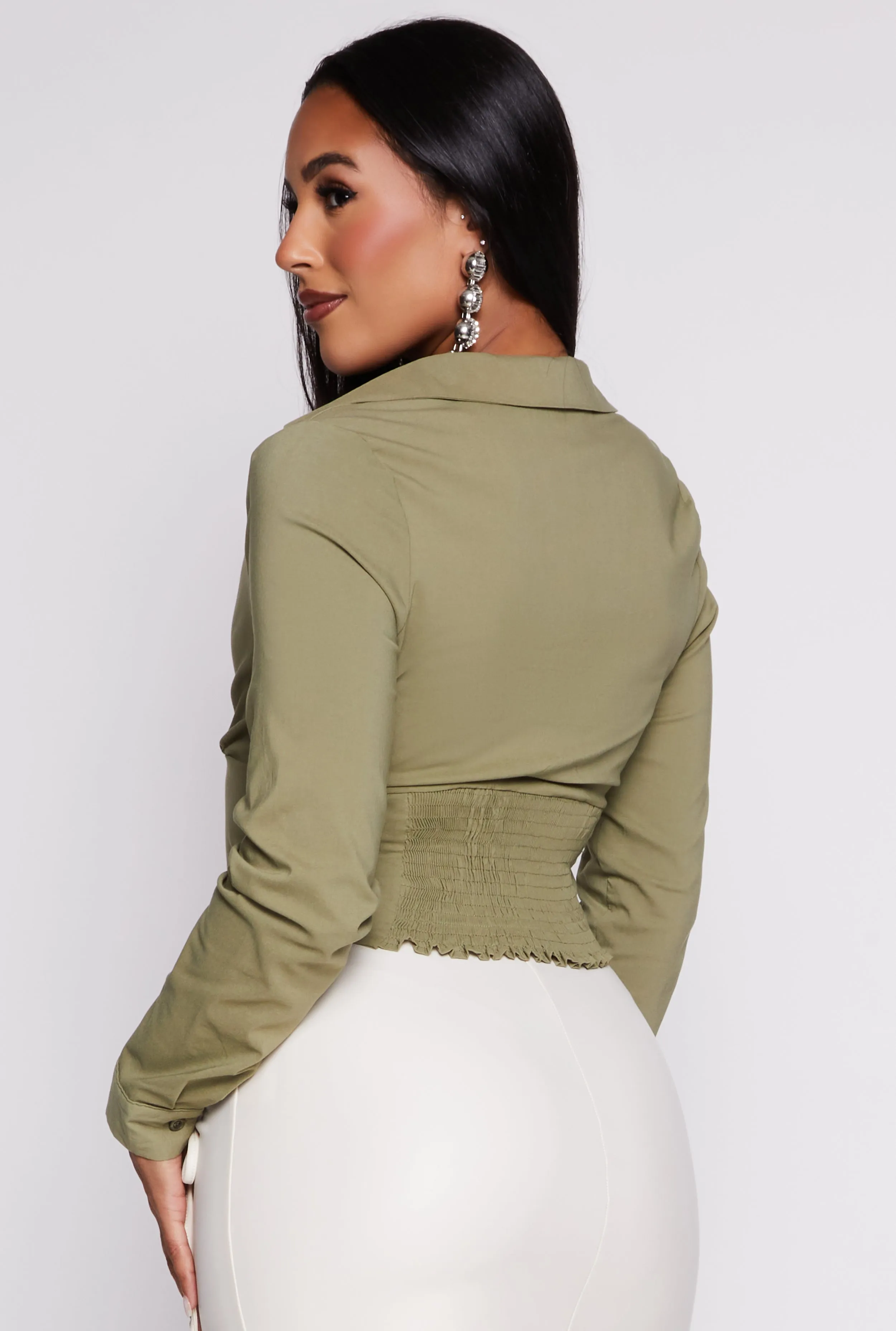 Poplin Zip Front Corset Detail Shirt sold by Rainbow product image thumbnail 3