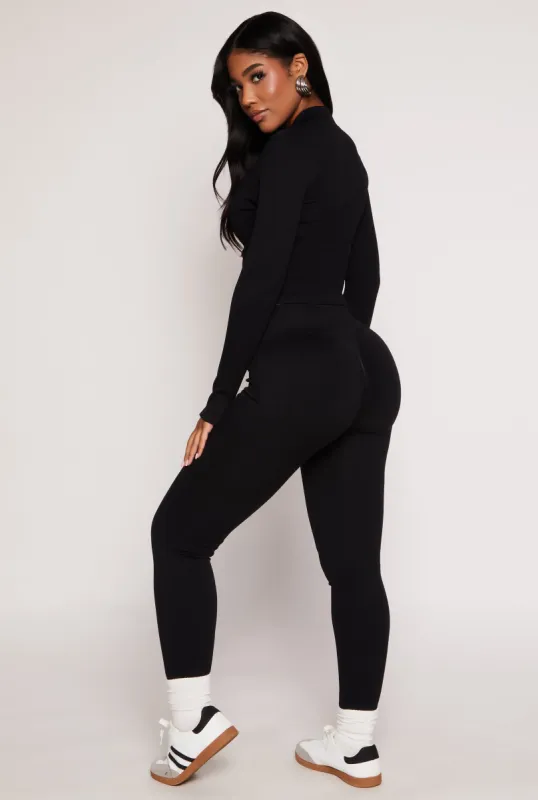 Solid Seamless Ribbed High Waist Leggings sold by Rainbow