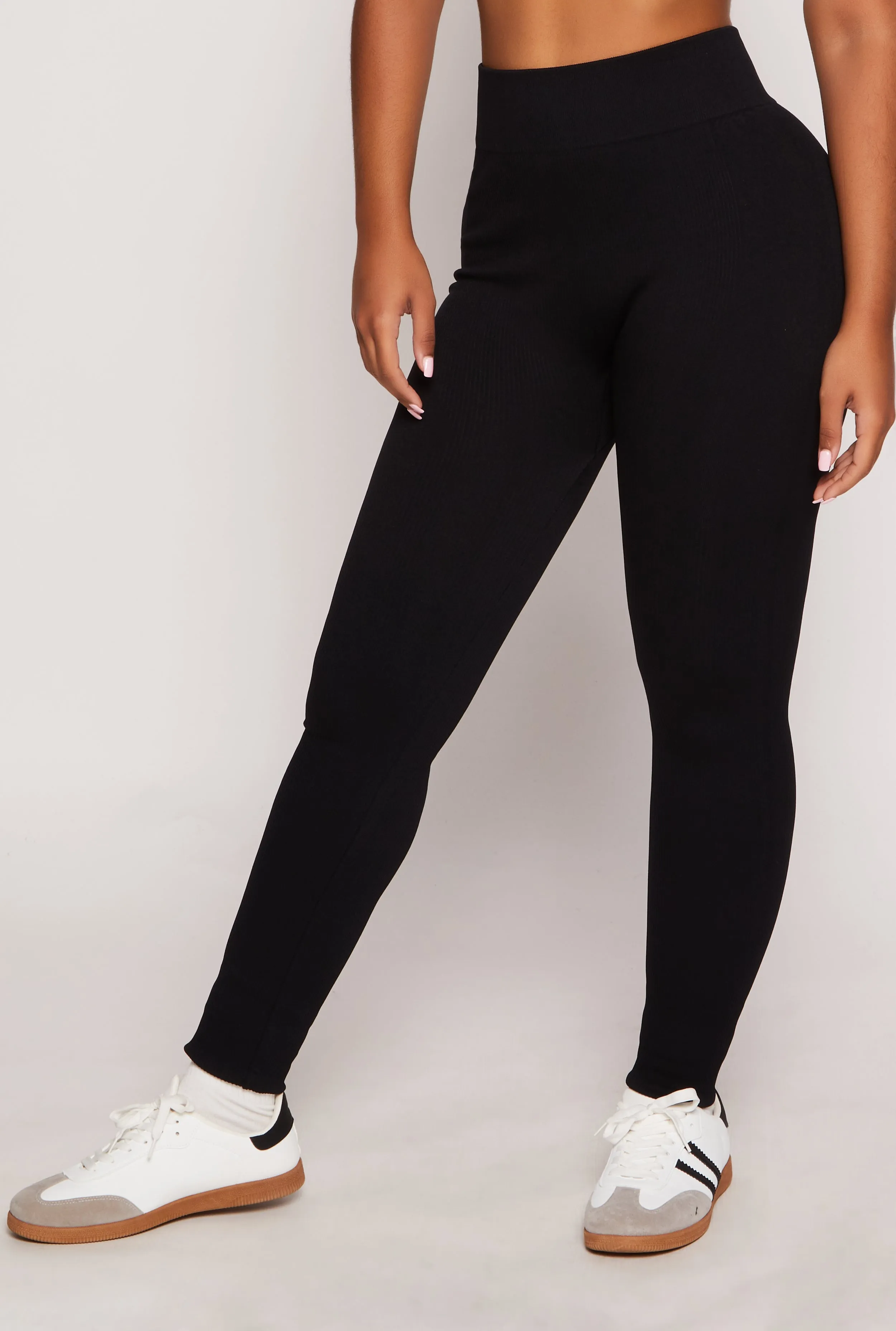 Solid Seamless Ribbed High Waist Leggings sold by Rainbow product image thumbnail 2