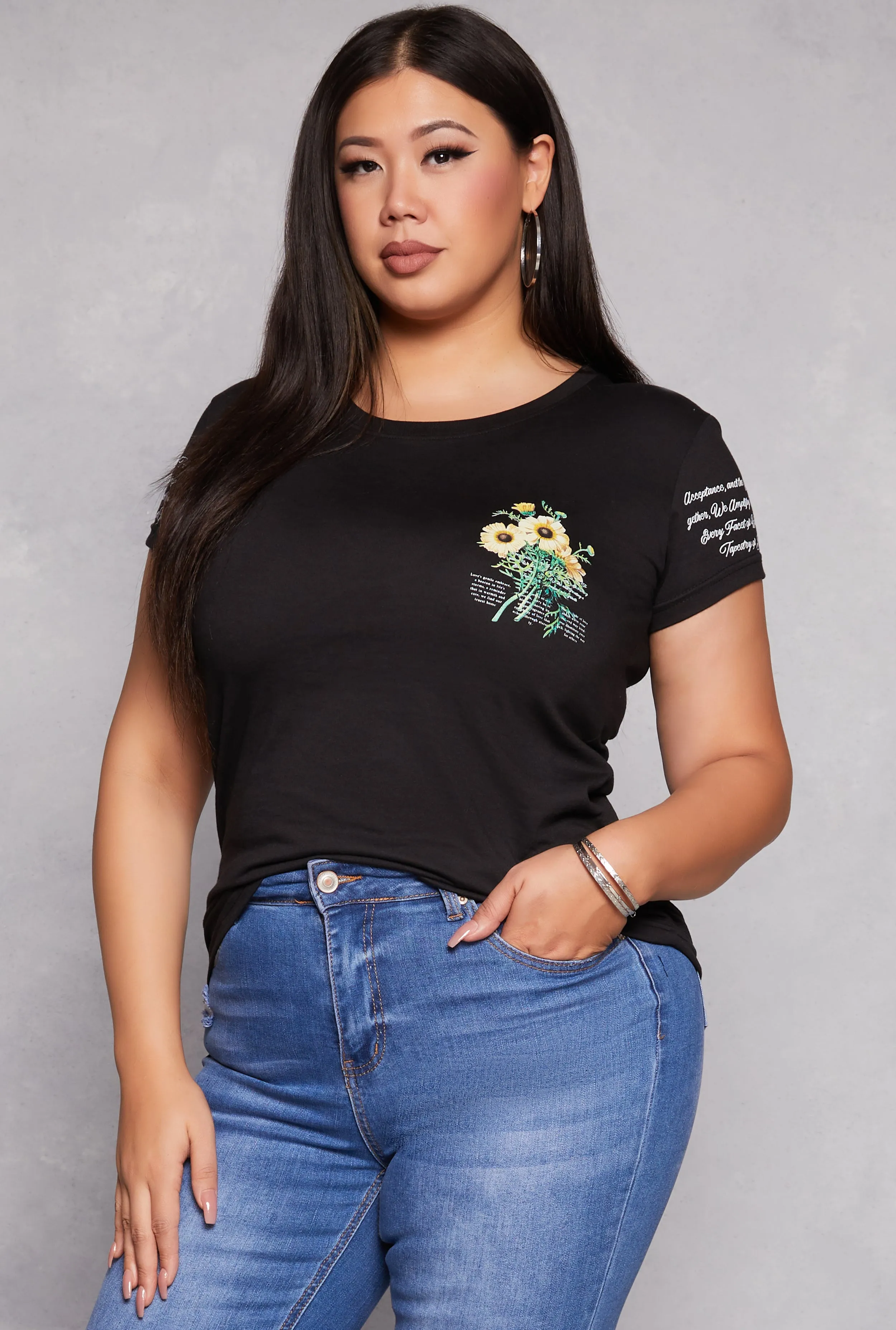 Plus Size Acceptance Daisy Graphic Tee sold by Rainbow product image thumbnail 3