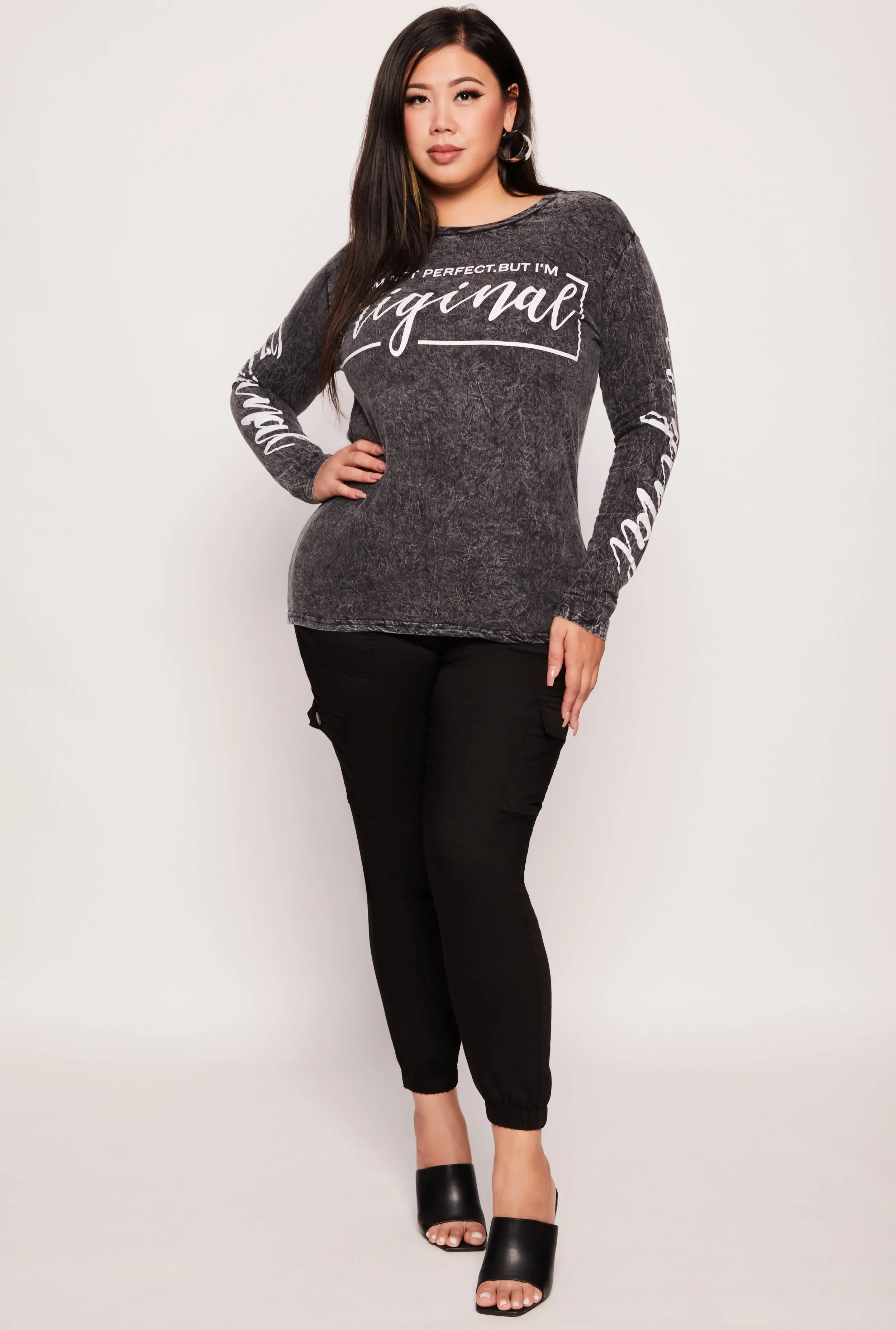 Plus Size Im Not Perfect But Im Original Long Sleeve Top sold by Rainbow product image thumbnail 2
