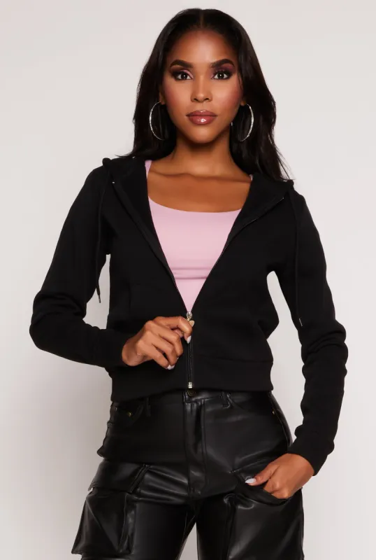 Fleece Zip Front Long Sleeve Hoodie sold by Rainbow
