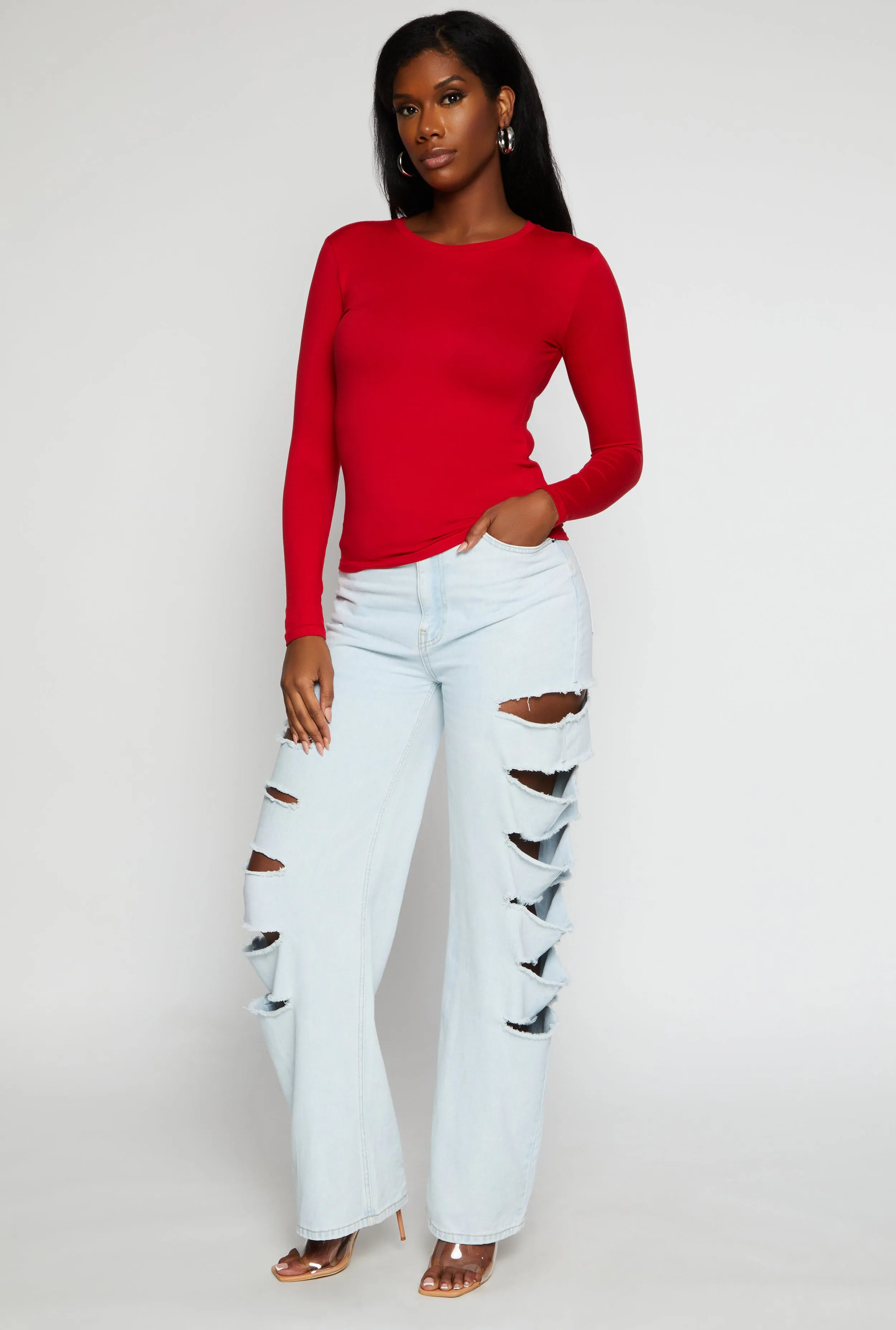 Basic Long Sleeve T Shirt sold by Rainbow product image thumbnail 2