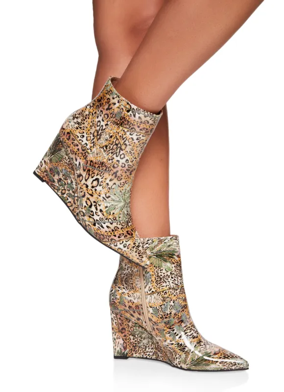 Pointed Toe Wedge Booties sold by Rainbow