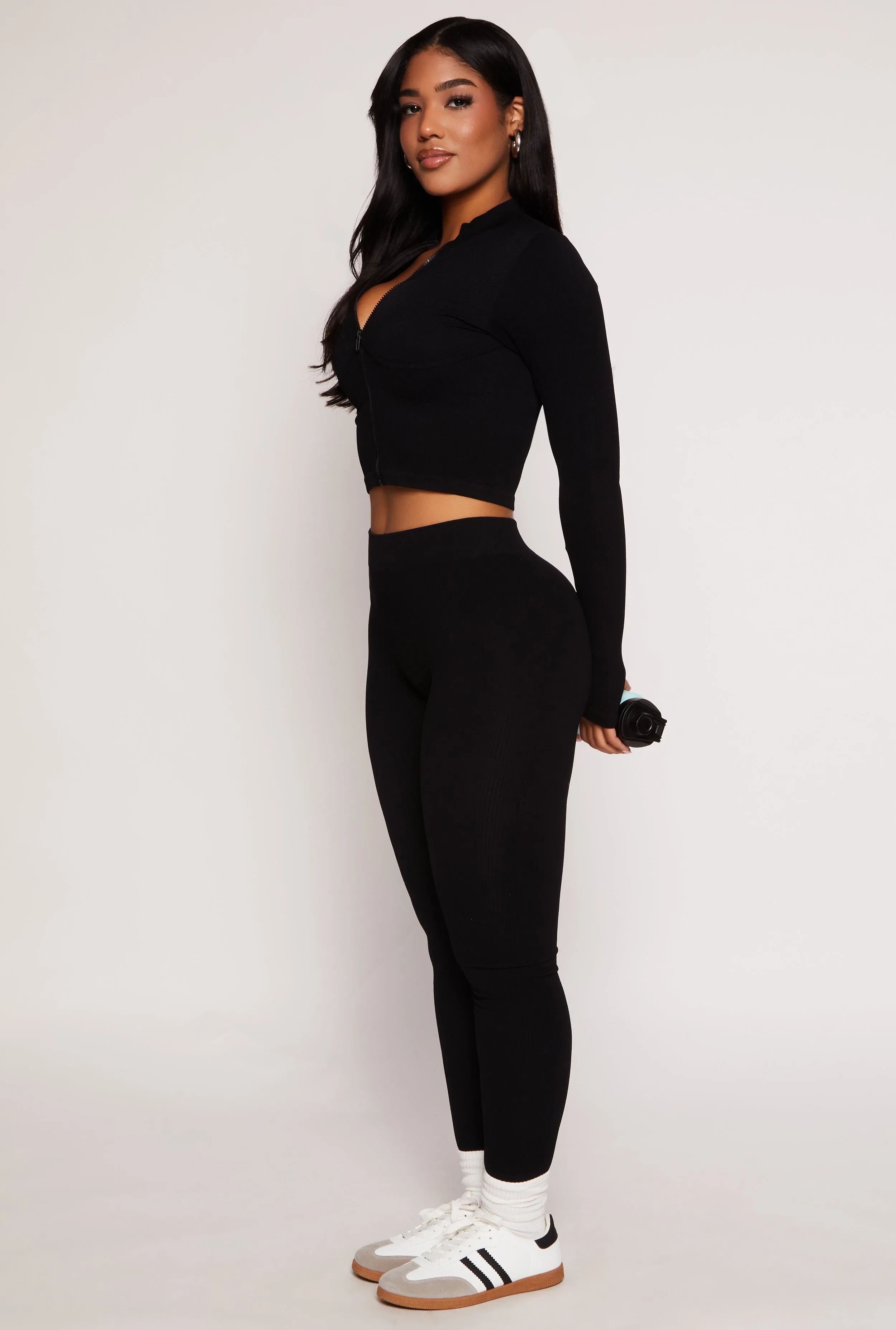 Seamless Ribbed Zip Front Track Jacket sold by Rainbow product image thumbnail 2