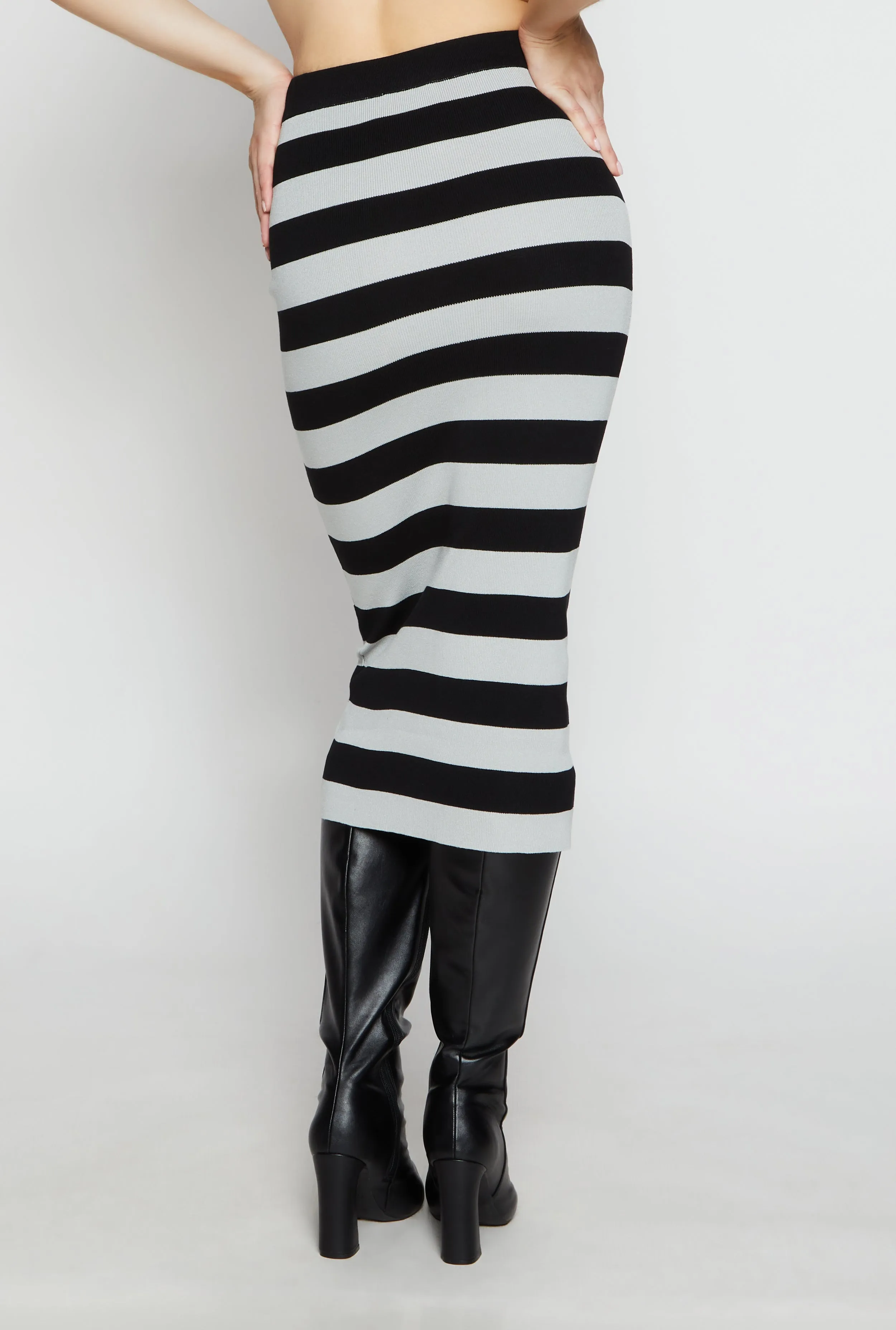 Striped High Waisted Maxi Pencil Skirt sold by Rainbow product image thumbnail 3