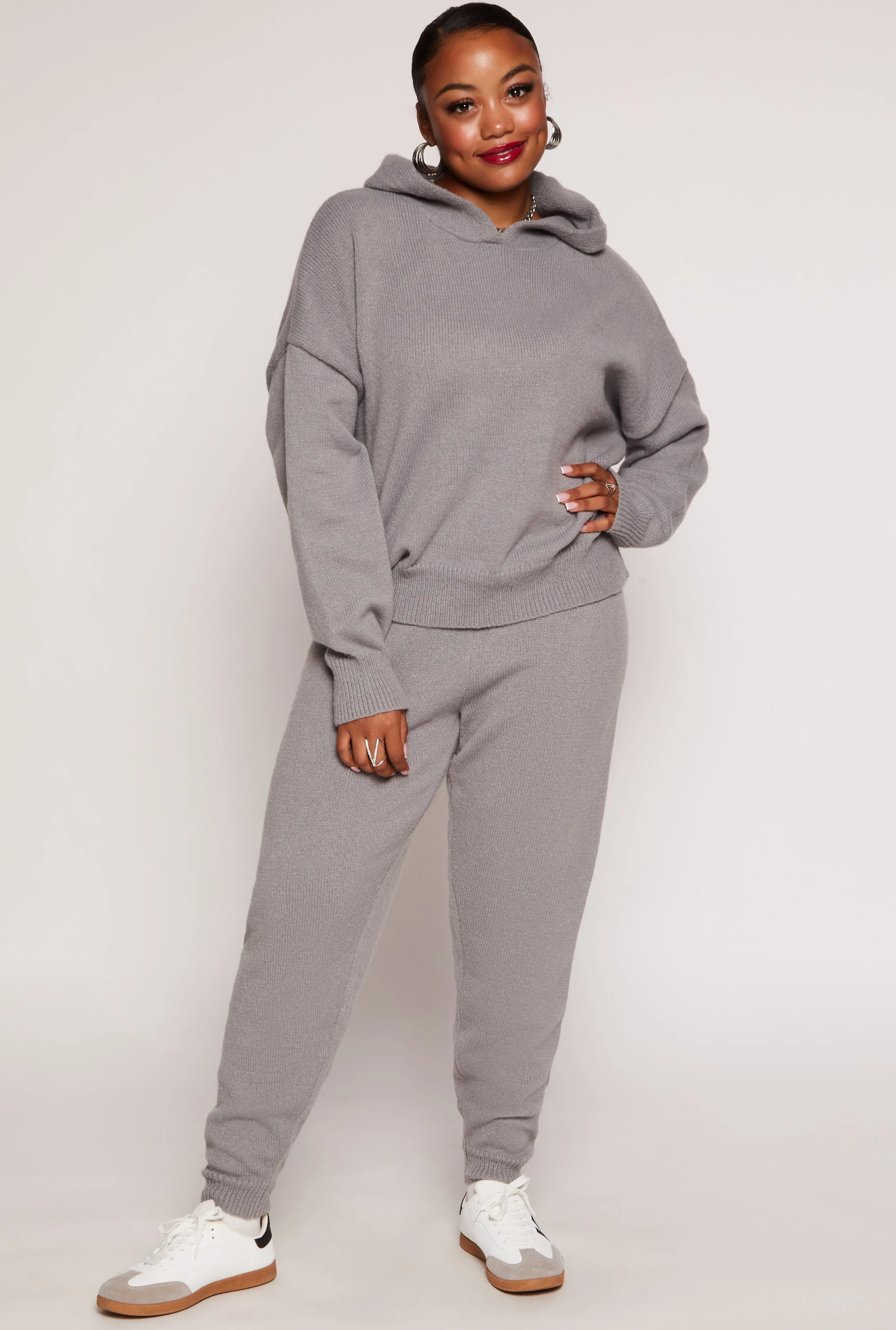 Plus Size Brushed Knit Pullover Hoodie sold by Rainbow product image thumbnail 2