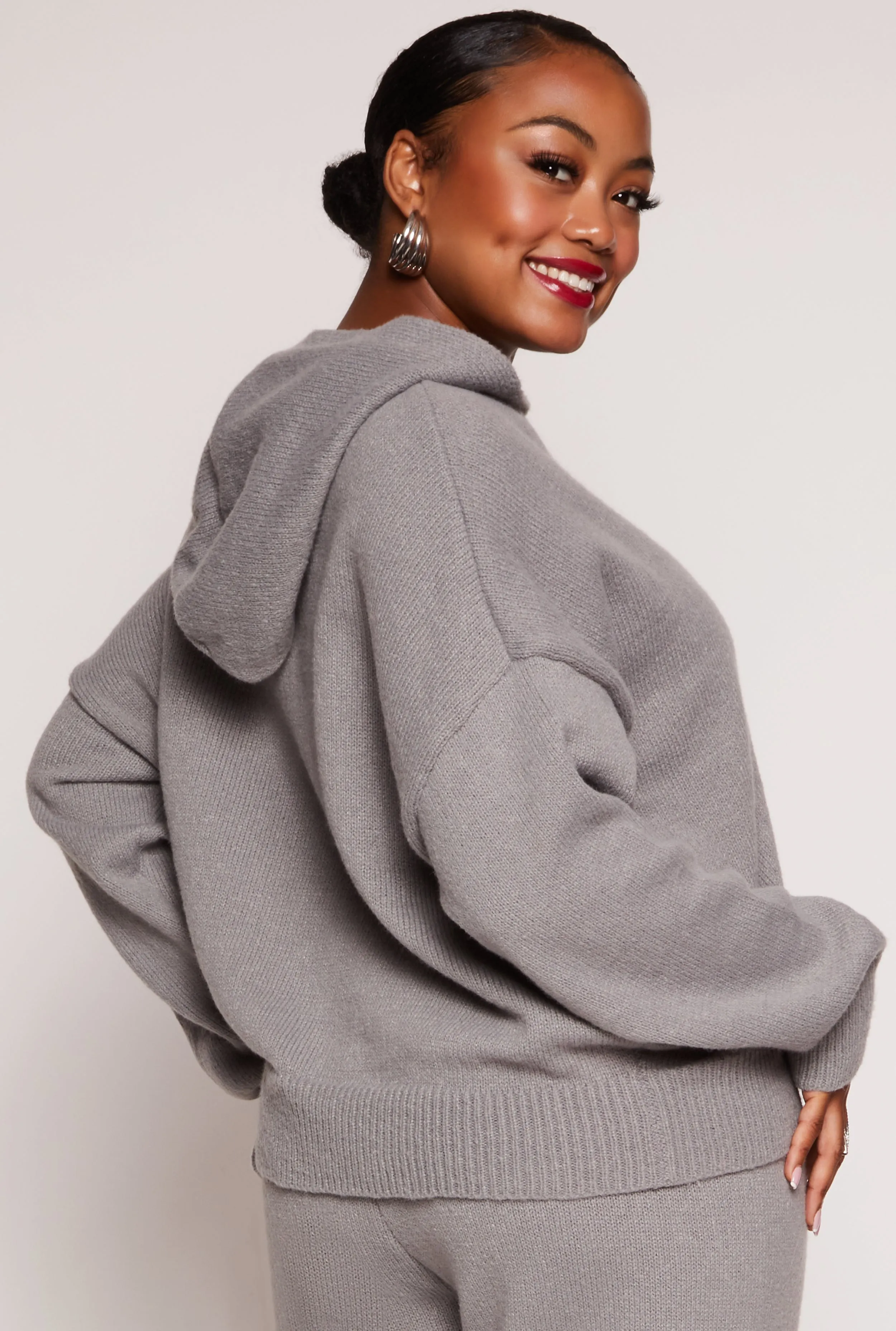 Plus Size Brushed Knit Pullover Hoodie sold by Rainbow product image thumbnail 3