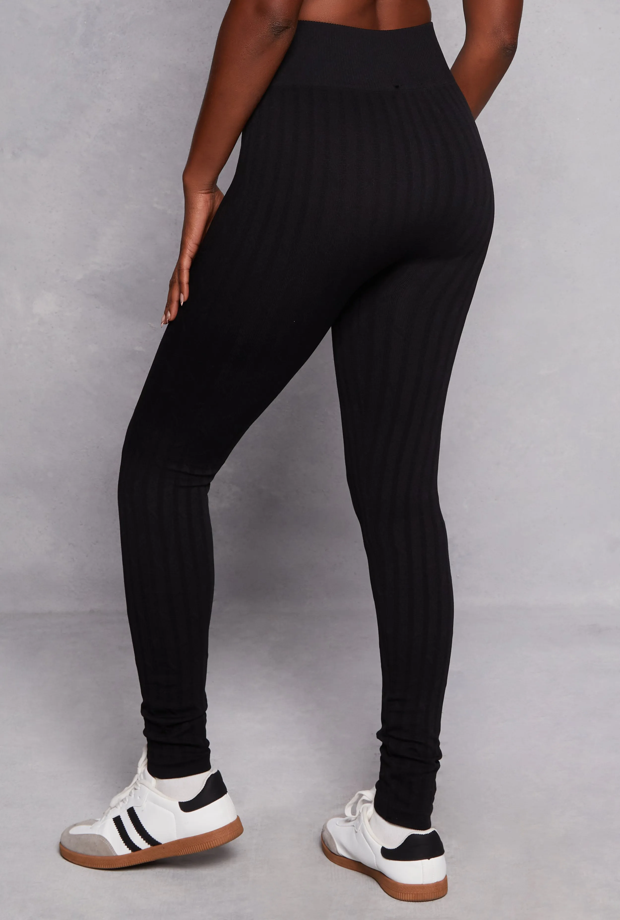 Seamless Textured Knit High Waisted Leggings sold by Rainbow product image thumbnail 3