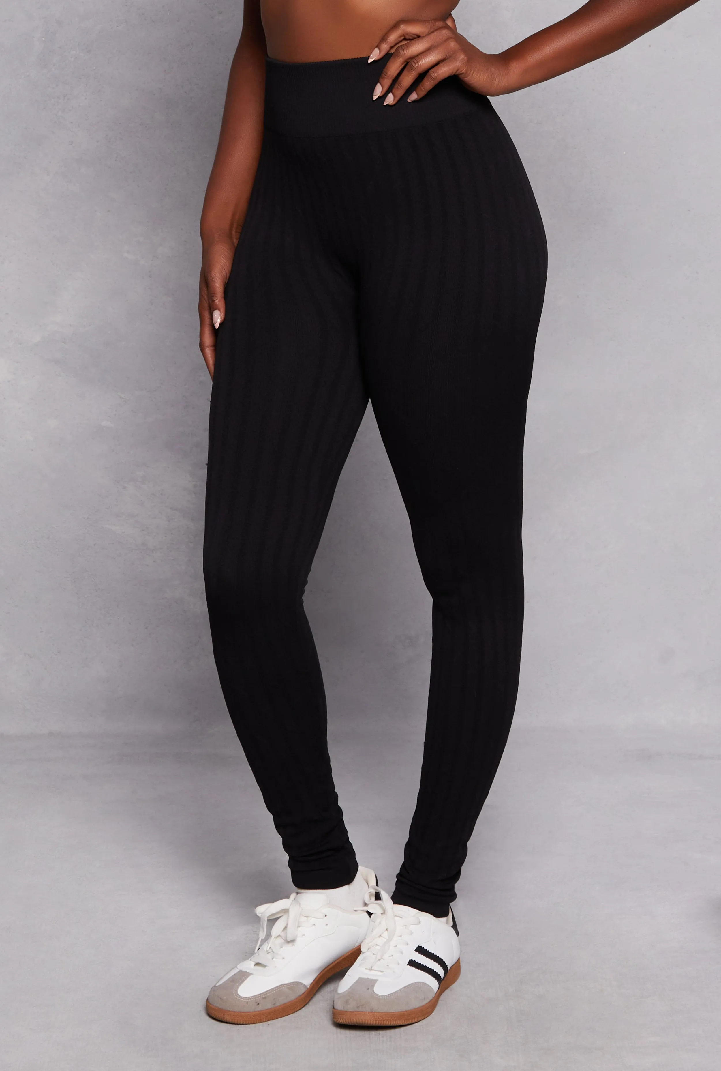 Seamless Textured Knit High Waisted Leggings sold by Rainbow product image thumbnail 2