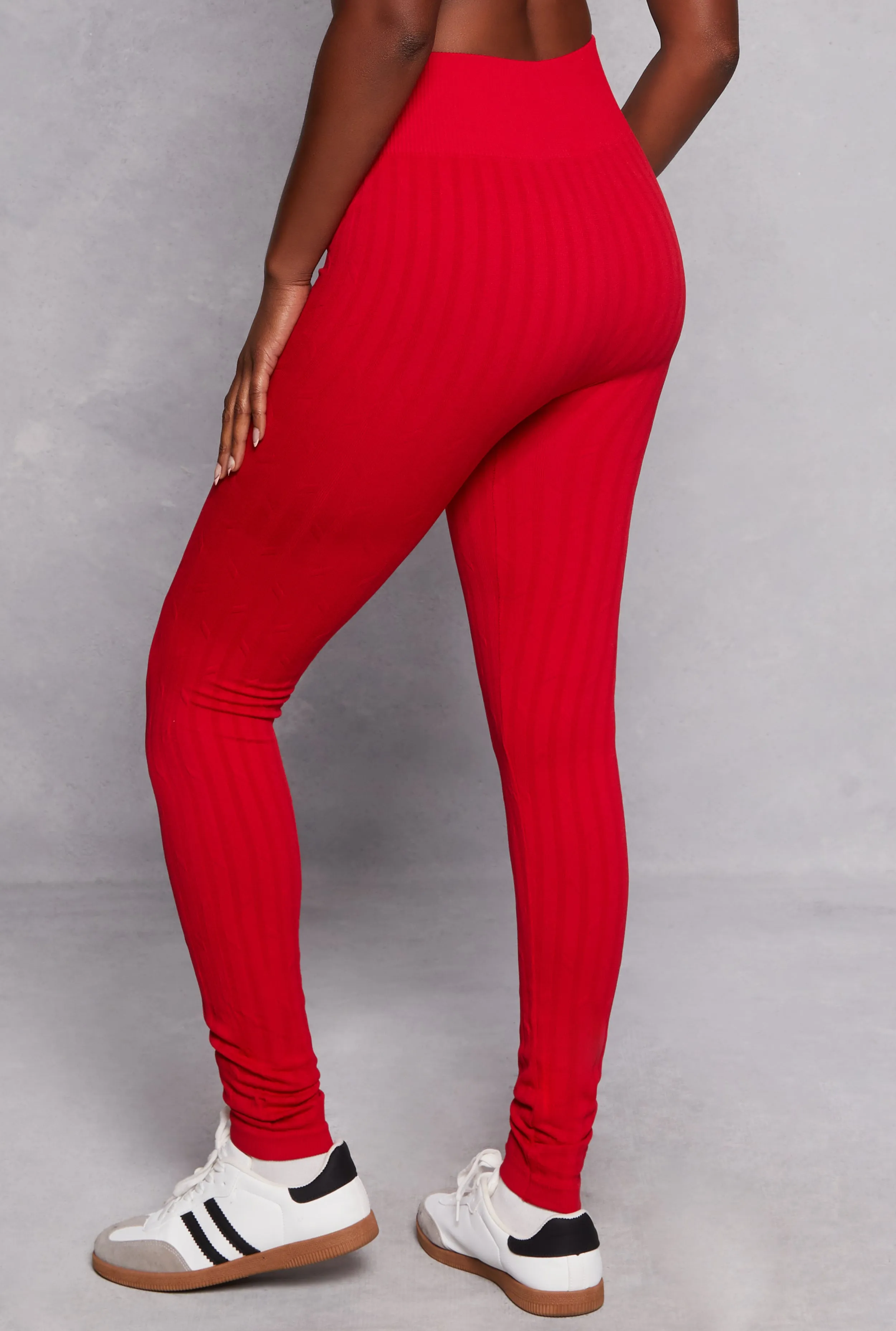 Seamless Textured Knit High Waisted Leggings sold by Rainbow product image thumbnail 3