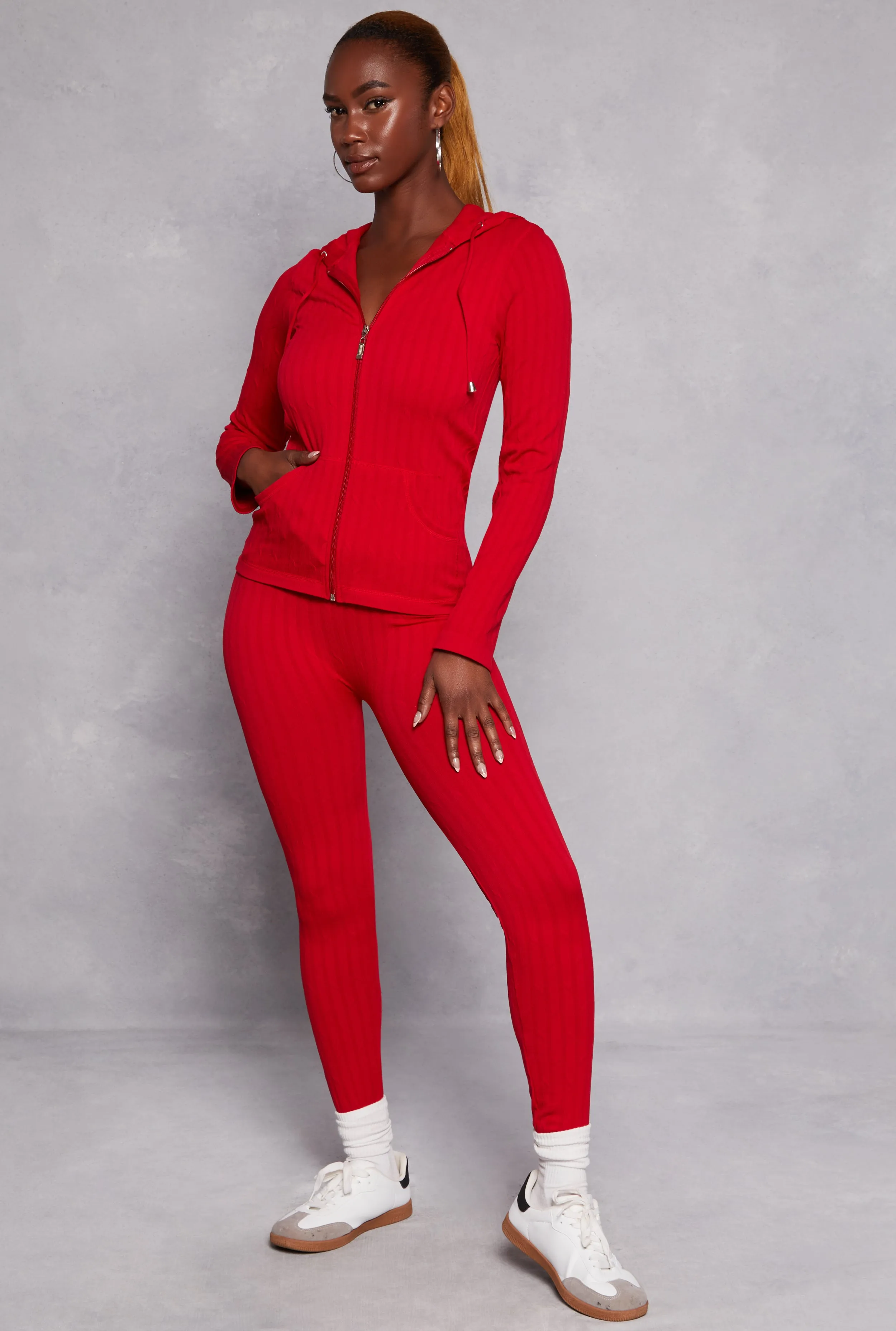 Seamless Textured Knit High Waisted Leggings sold by Rainbow