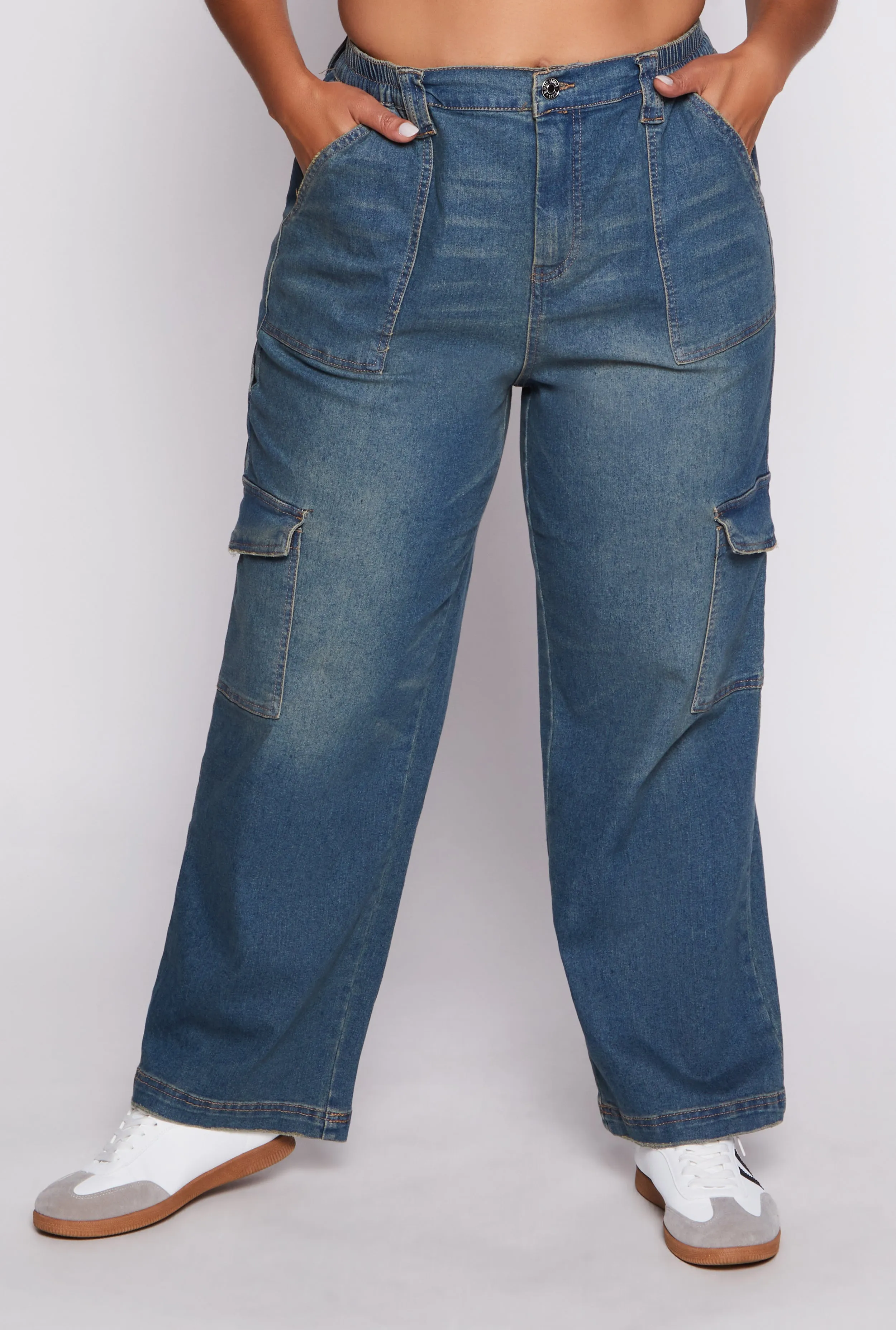 Plus Size Almost Famous Wide Leg Cargo Jeans sold by Rainbow product image thumbnail 2
