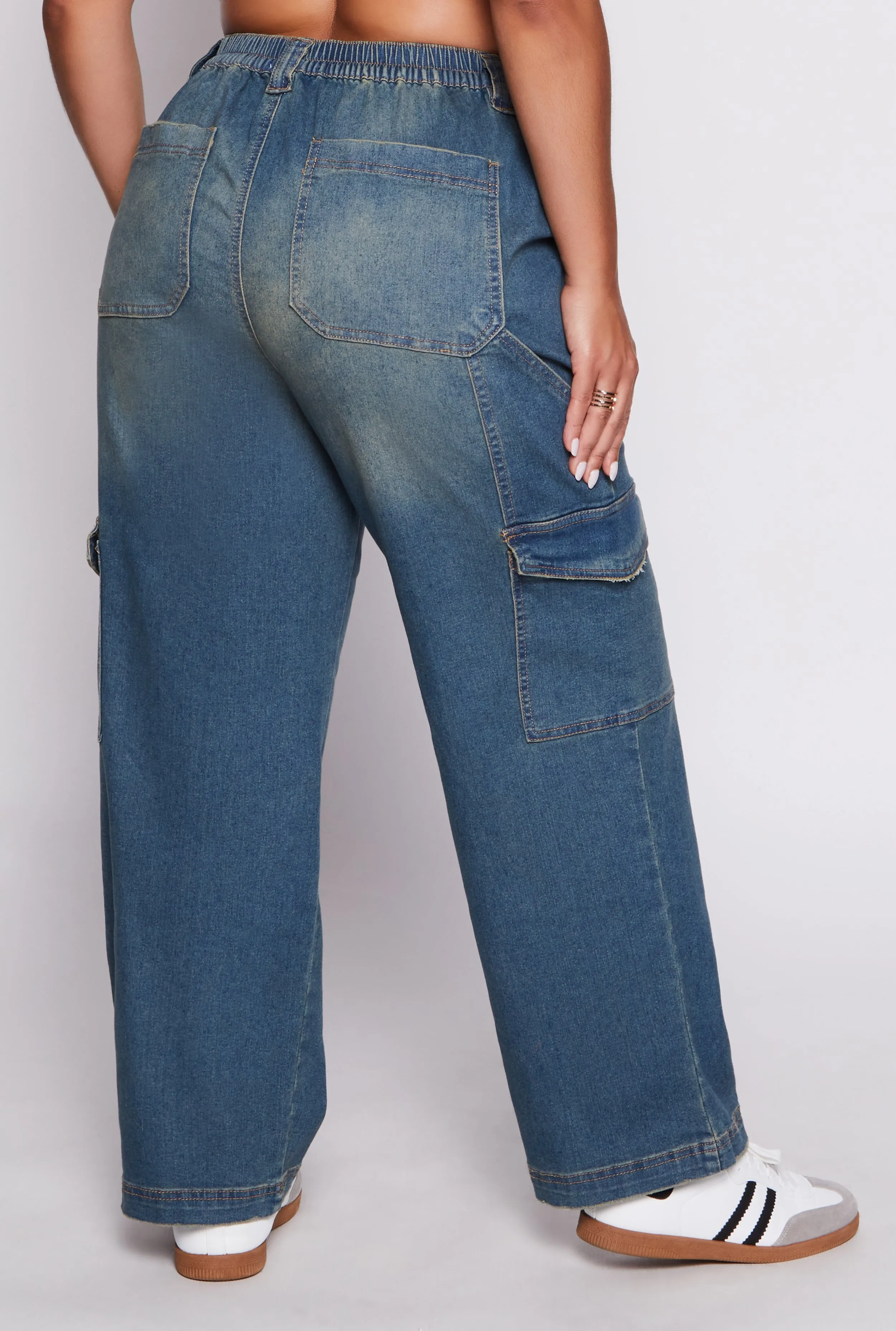 Plus Size Almost Famous Wide Leg Cargo Jeans sold by Rainbow product image thumbnail 3
