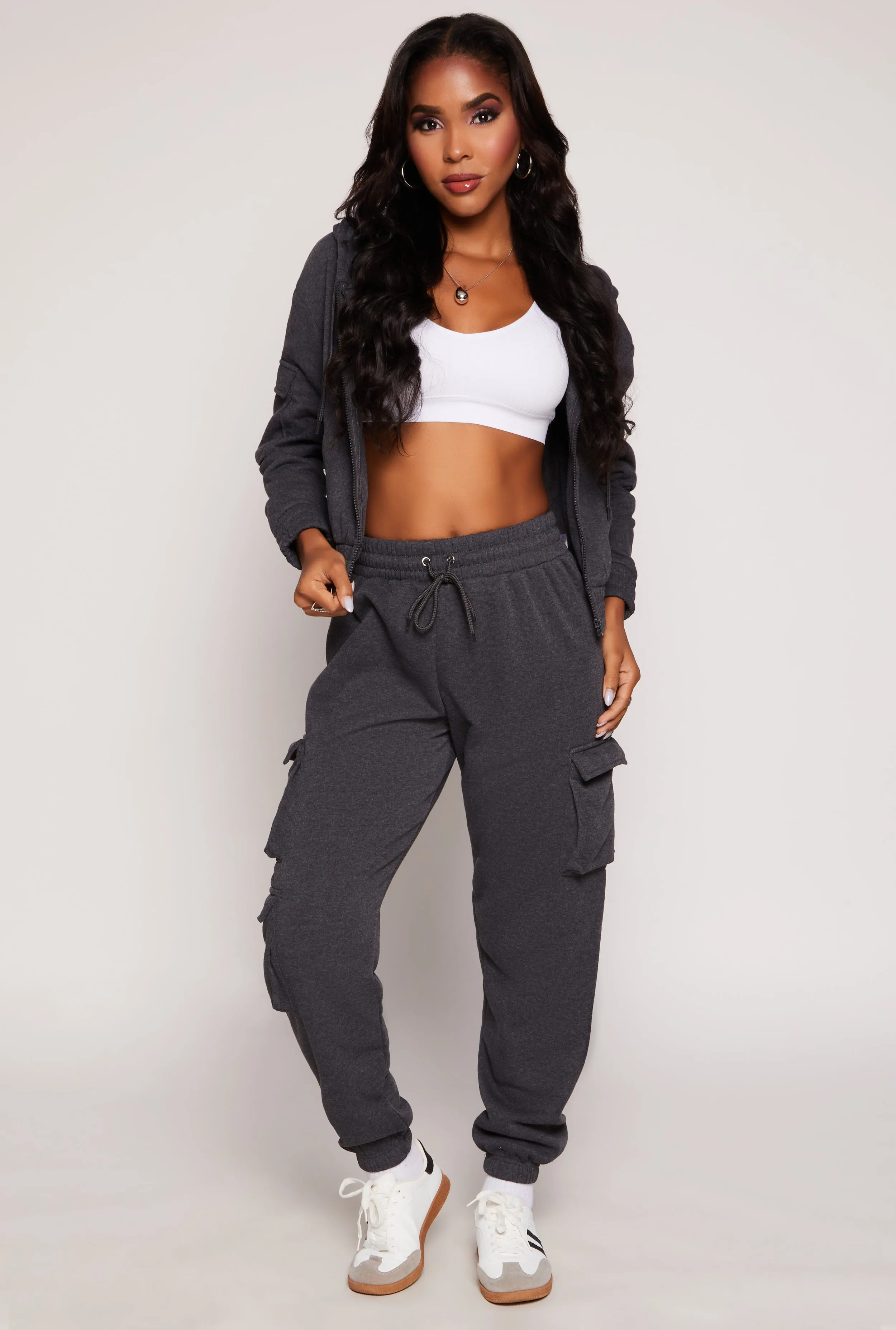 Cargo Pocket Zip Front Hoodie sold by Rainbow product image thumbnail 2