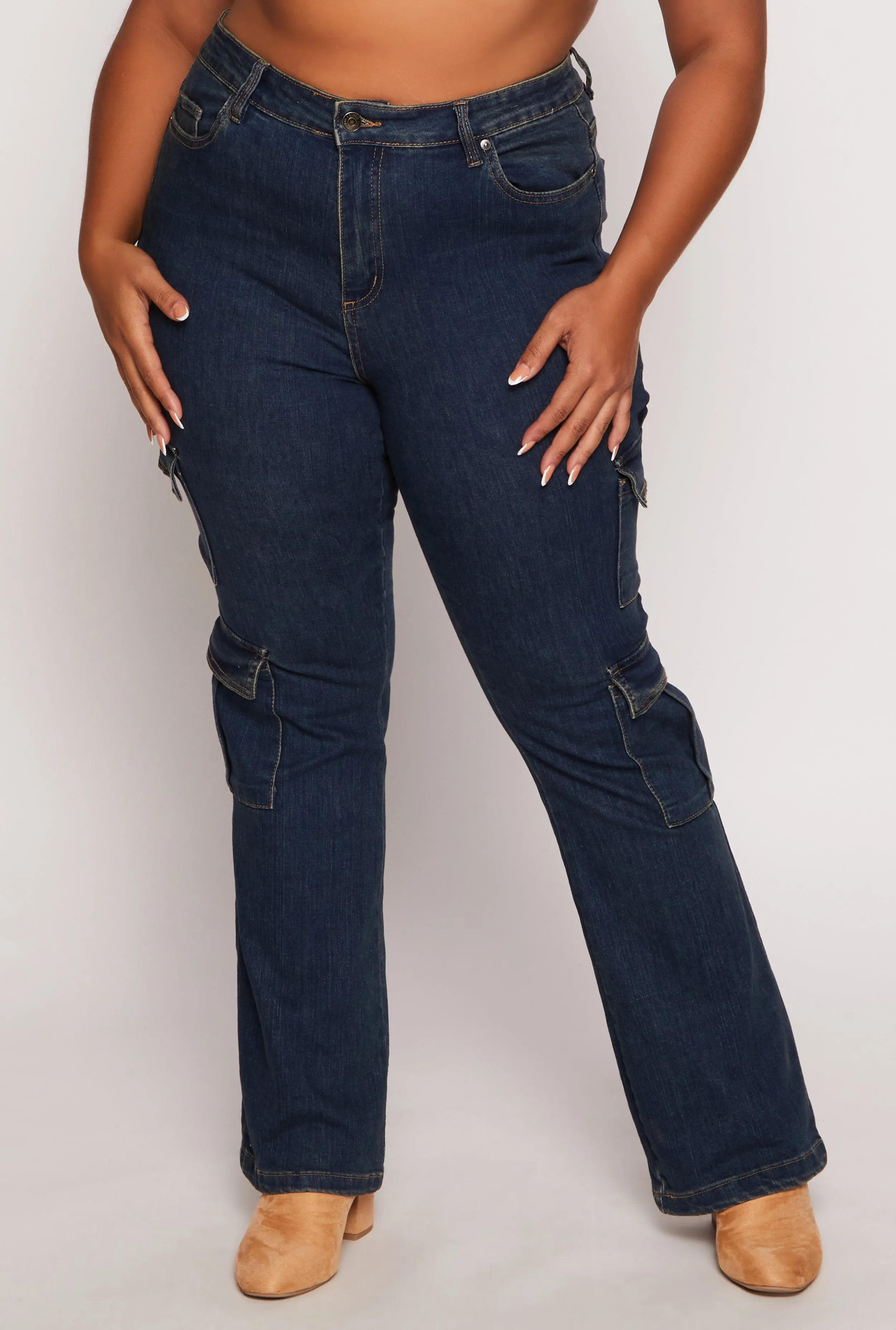 Plus Size Almost Famous Cargo Boot Cut Jeans sold by Rainbow product image thumbnail 2