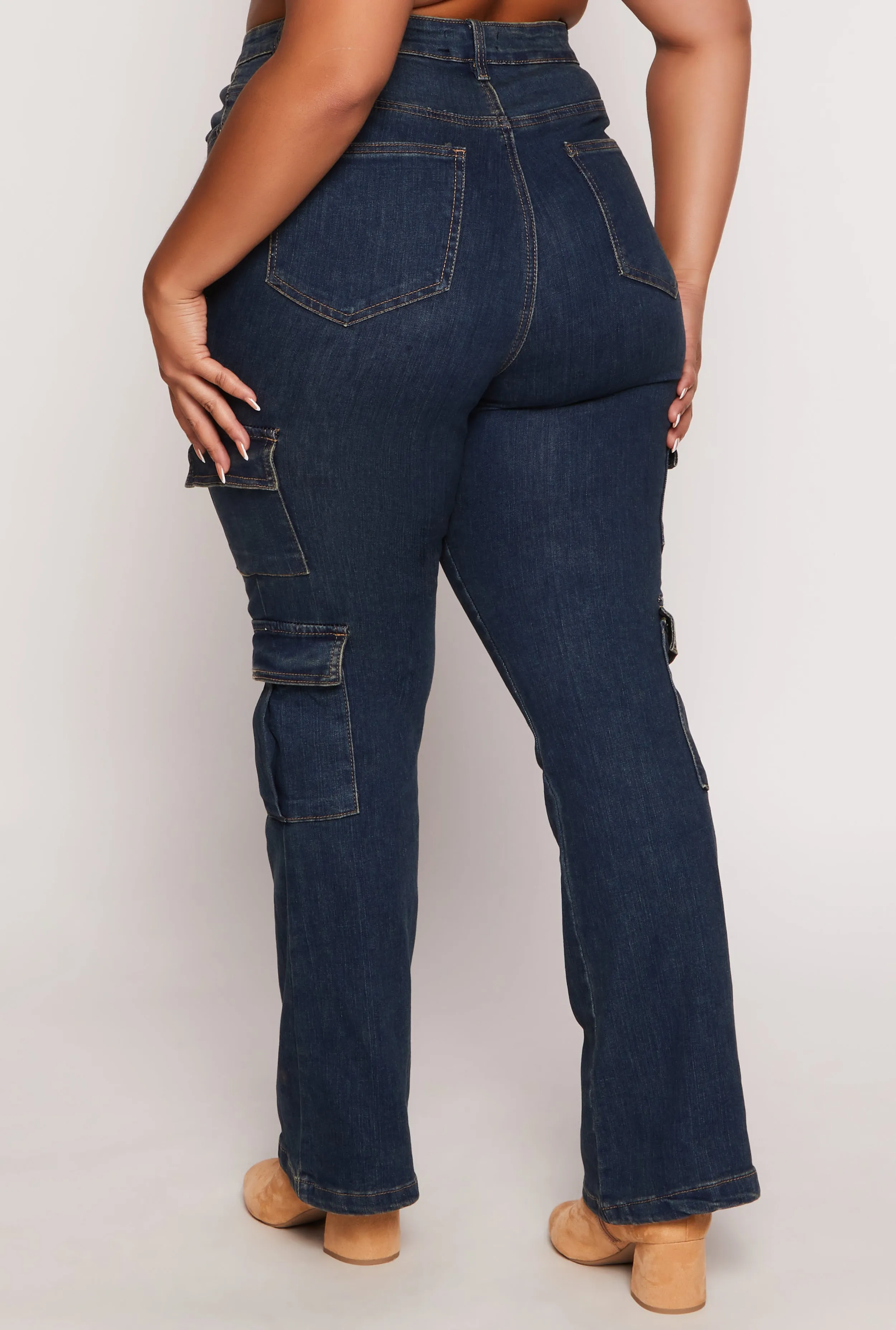 Plus Size Almost Famous Cargo Boot Cut Jeans sold by Rainbow product image thumbnail 3