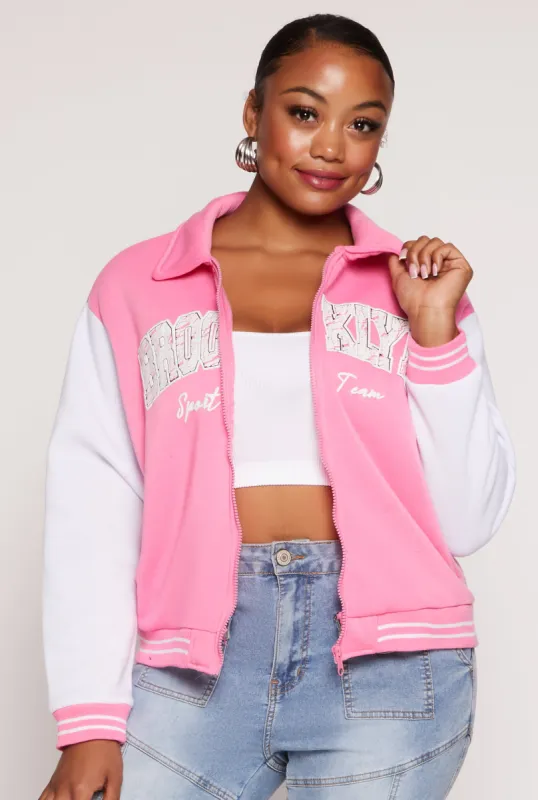 Plus Size Brooklyn Sport Team Varsity Jacket sold by Rainbow