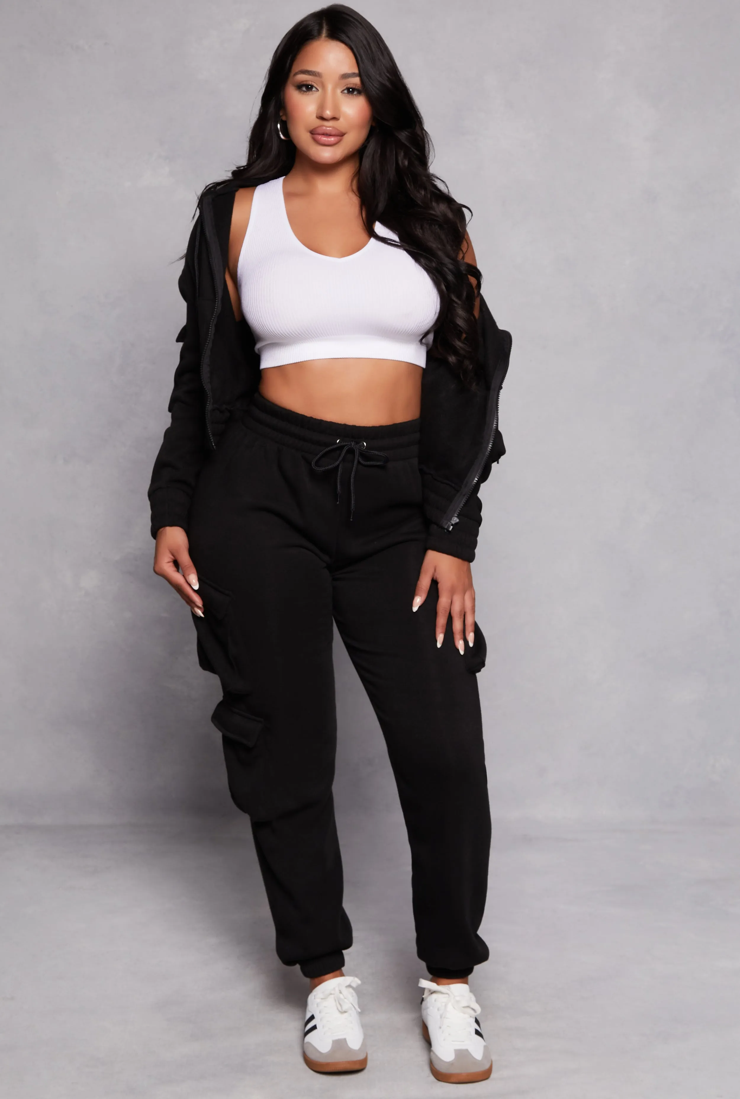 Fleece Drawstring Cargo Sweatpants sold by Rainbow