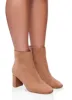 Side Zip Mid Block Heel Booties sold by Rainbow