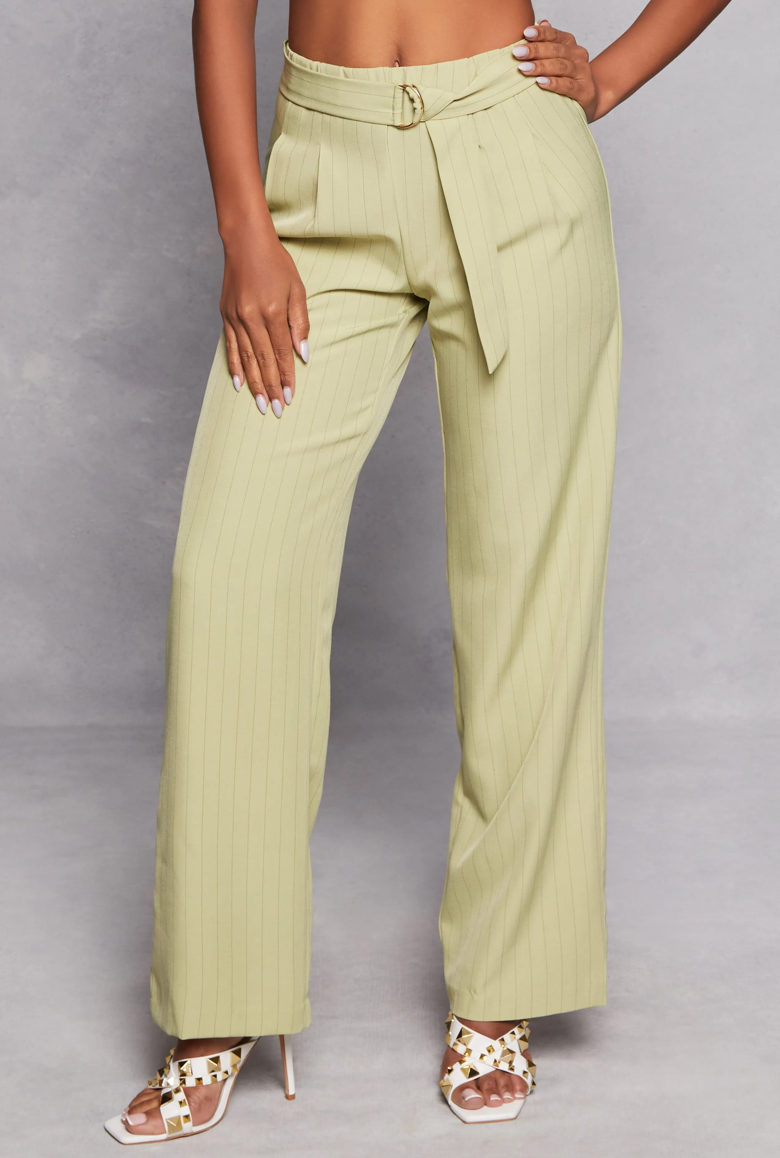 Striped Belted Front Dress Pants sold by Rainbow product image thumbnail 2