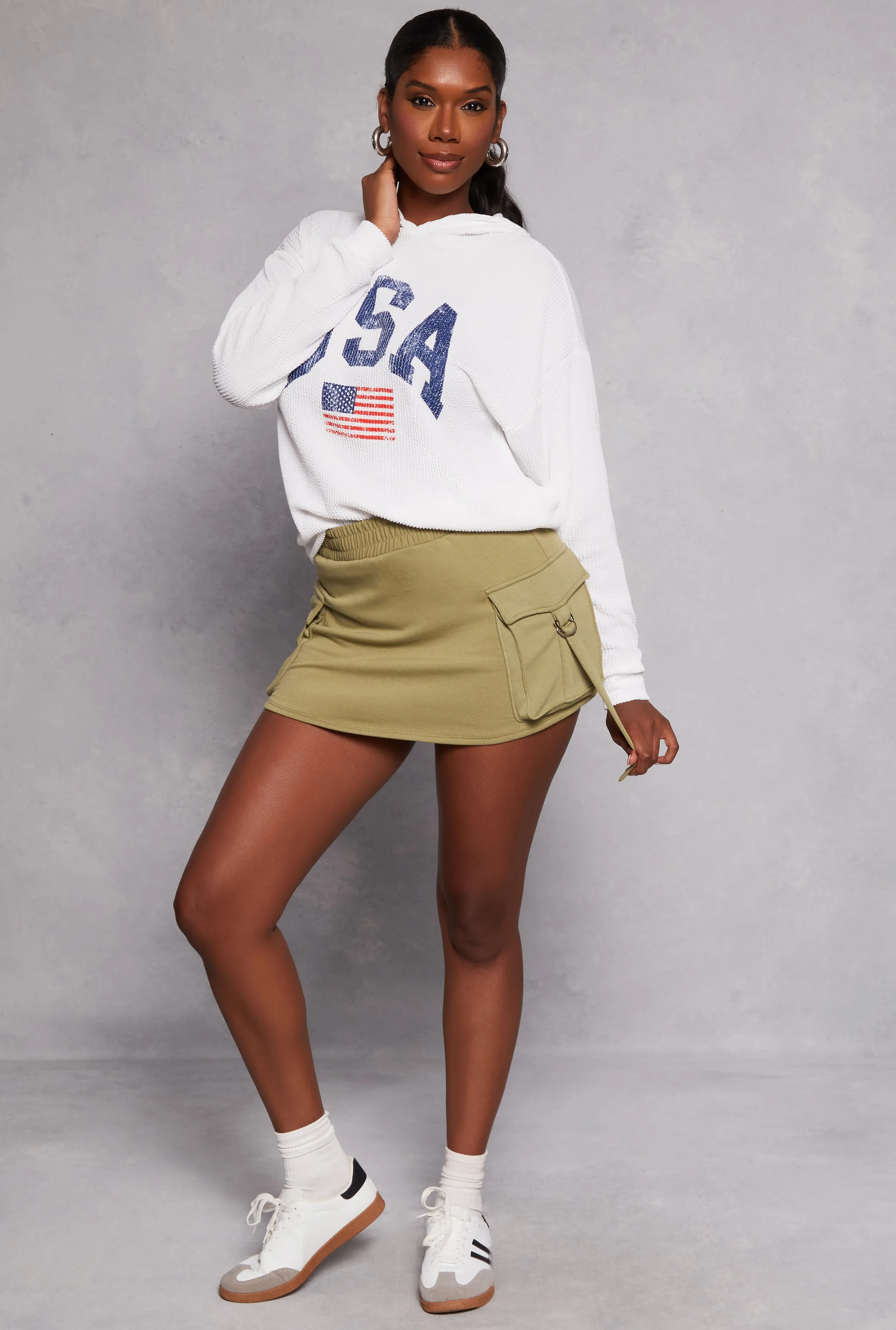 Iris Tabbed Cargo Pocket Mini Skort sold by Rainbow