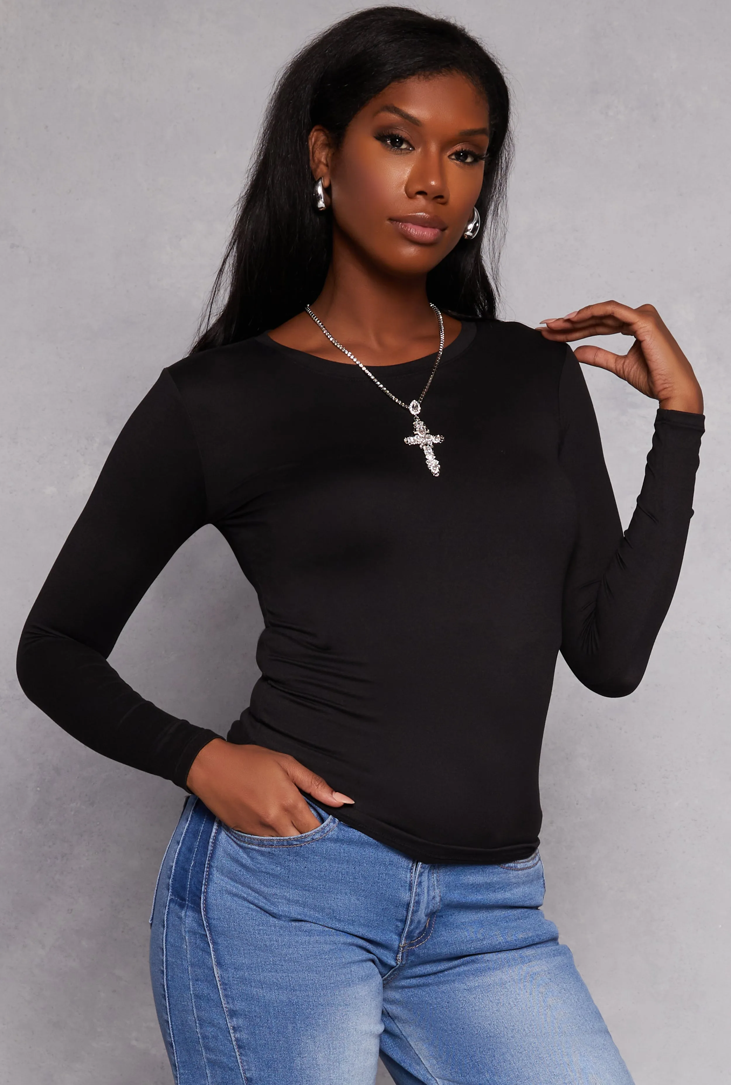 Basic Long Sleeve T Shirt sold by Rainbow