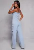 Daisy Strapless Denim Cargo Jumpsuit sold by Rainbow