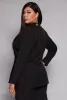 Plus Size Pinstripe Padded Shoulder Blazer sold by Rainbow