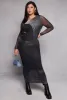 Plus Size Almost Famous Mesh Lip Graphic Dress sold by Rainbow