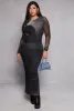 Plus Size Almost Famous Mesh Lip Graphic Dress sold by Rainbow