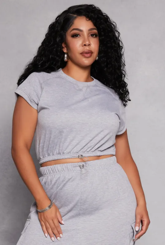 Plus Size Almost Famous Cap Sleeve Sweatshirt sold by Rainbow