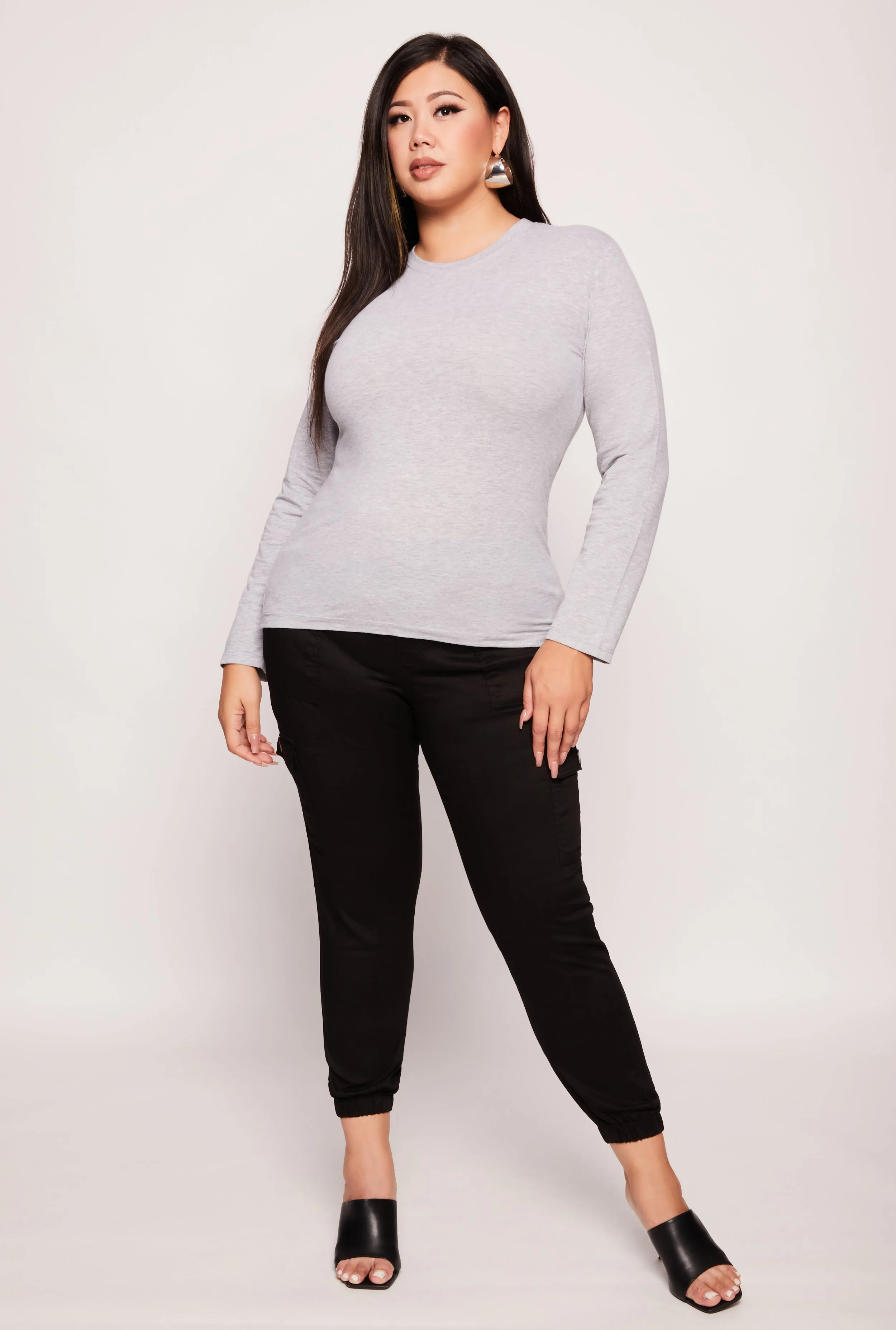 Plus Size Long Sleeve Crew Neck Tee sold by Rainbow product image thumbnail 2