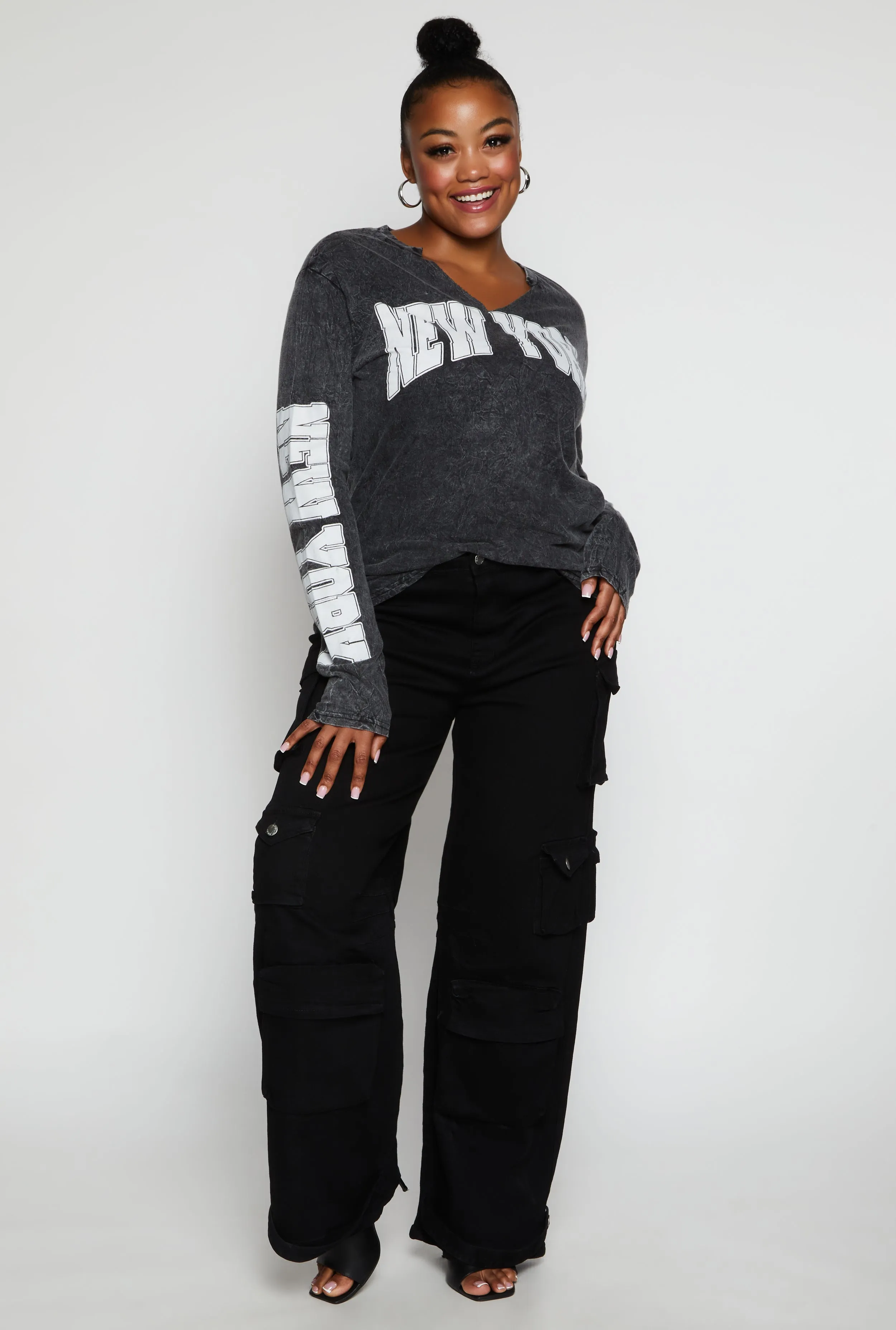 Plus Size New York Notch Neck Graphic T Shirt sold by Rainbow product image thumbnail 2