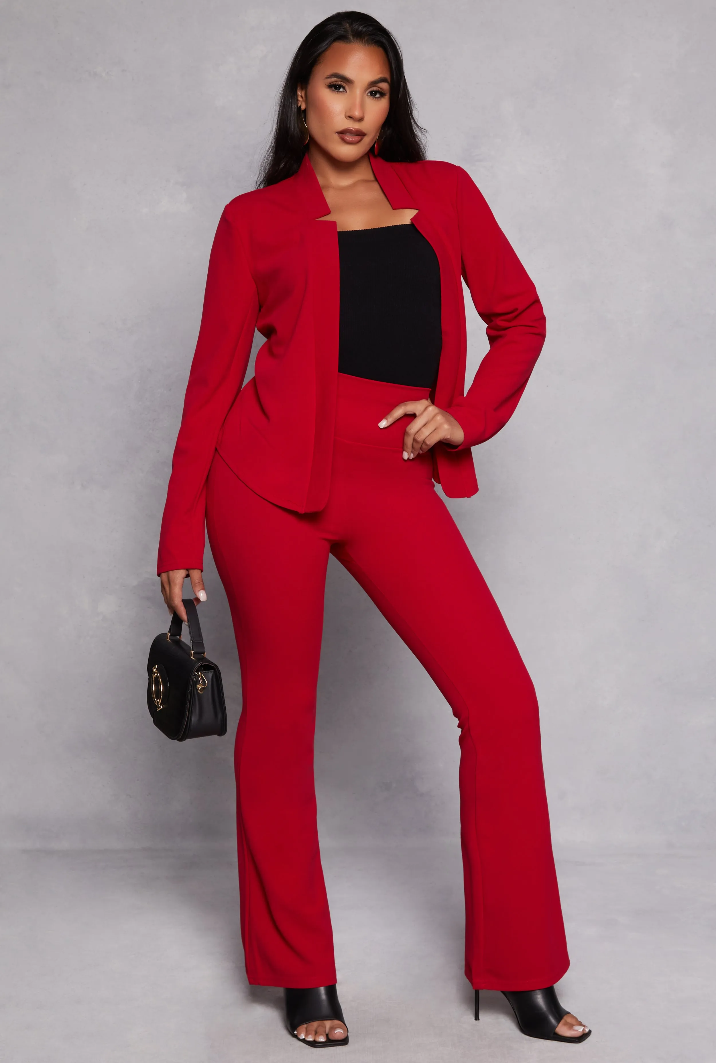 Crepe Knit High Waisted Flare Pants sold by Rainbow