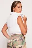 Daisy Snap Button Zip Front Cropped Puffer Vest sold by Rainbow
