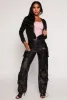 Faux Leather High Waisted Cargo Pants sold by Rainbow