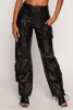 Faux Leather High Waisted Cargo Pants sold by Rainbow