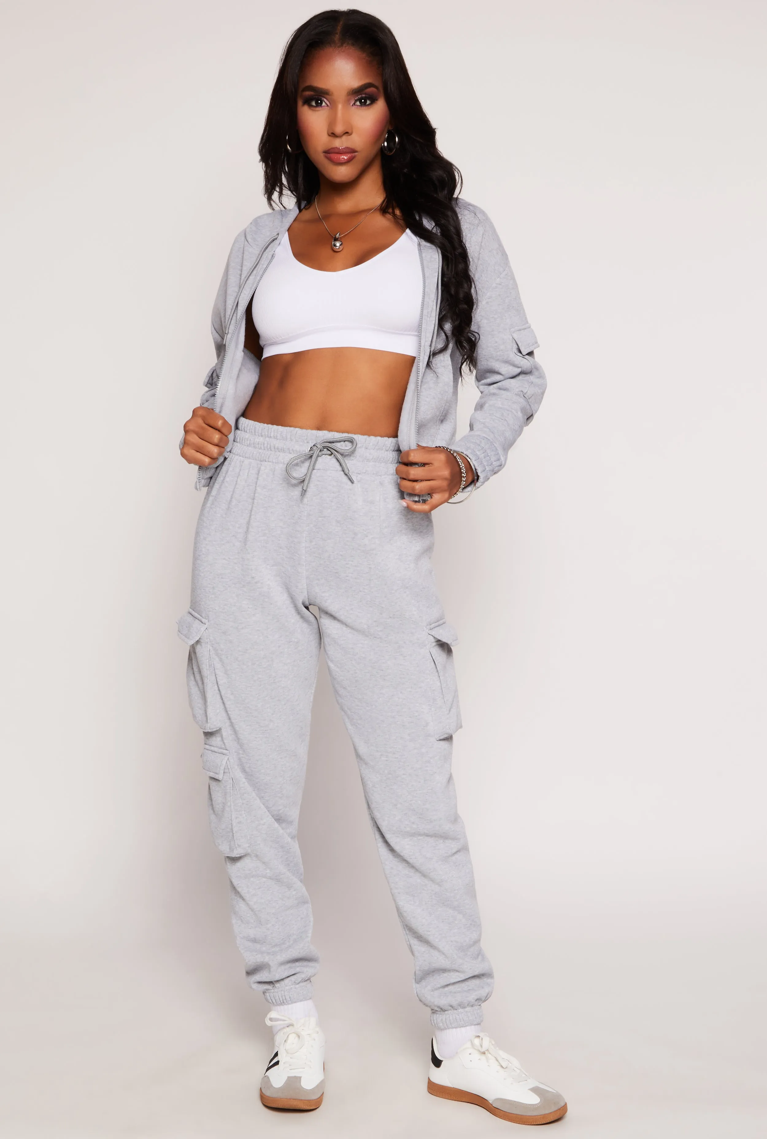 Cargo Pocket Zip Front Hoodie sold by Rainbow product image thumbnail 2