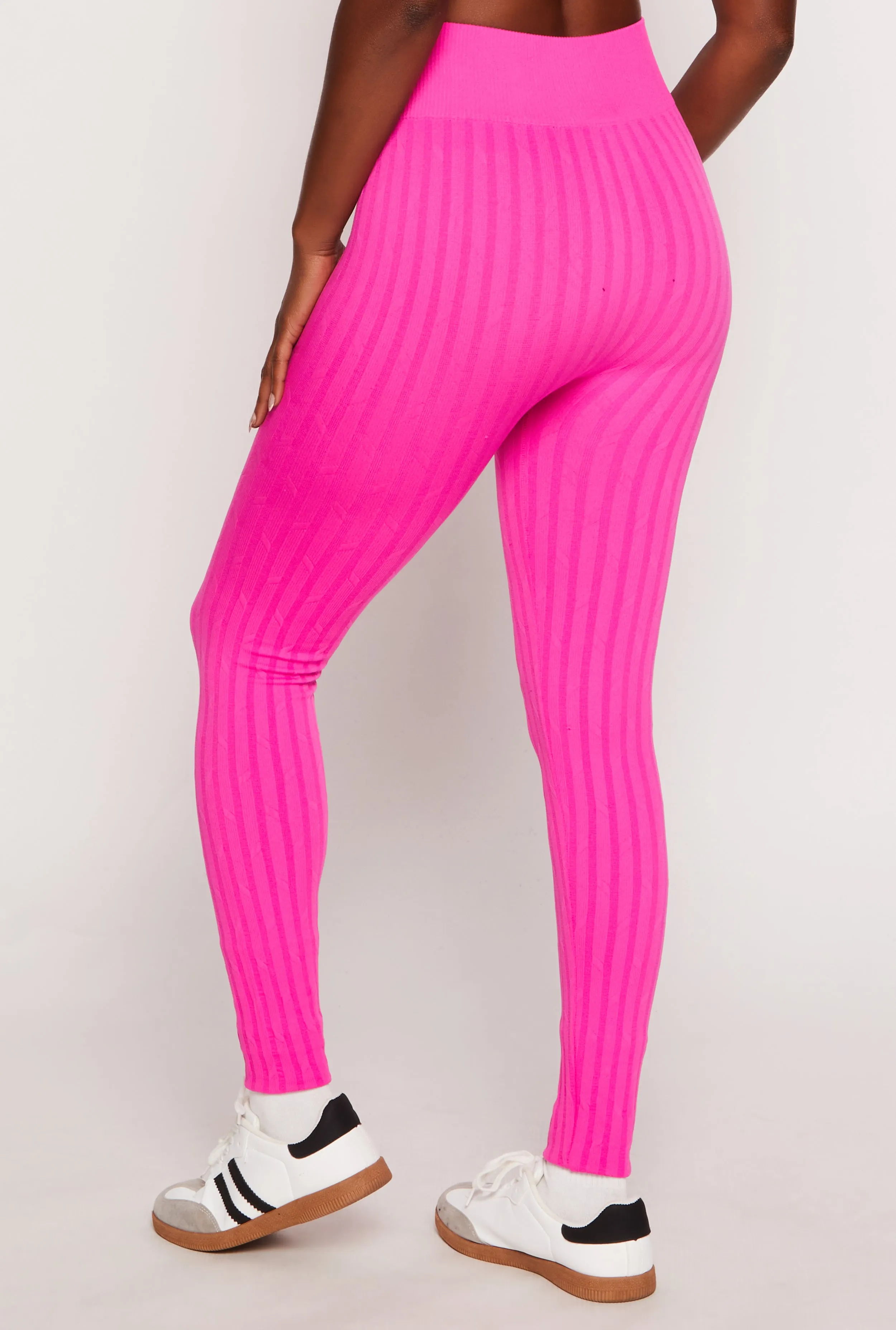 Seamless Textured Knit High Waisted Leggings sold by Rainbow product image thumbnail 3